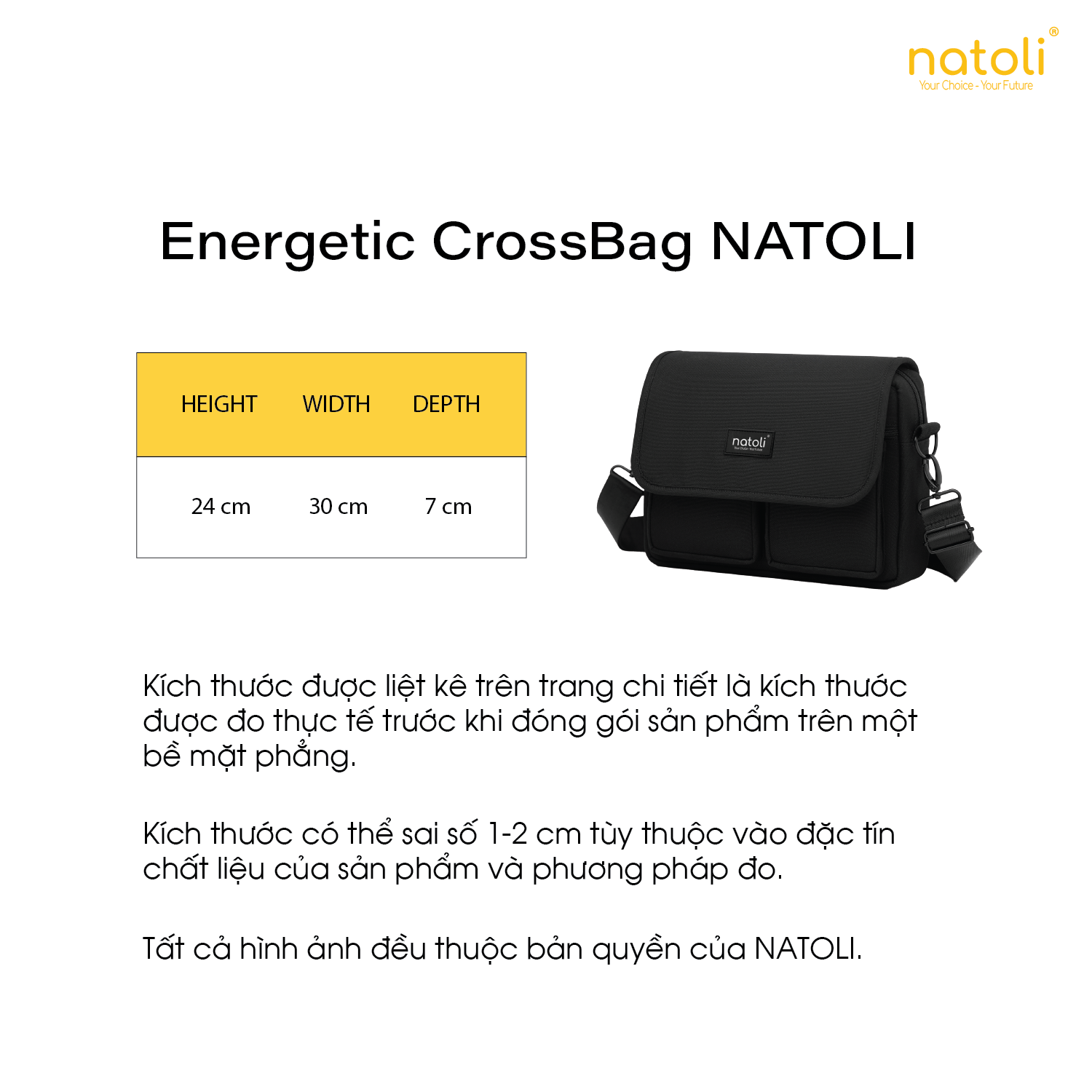 Túi đeo chéo Natoli T12 các màu