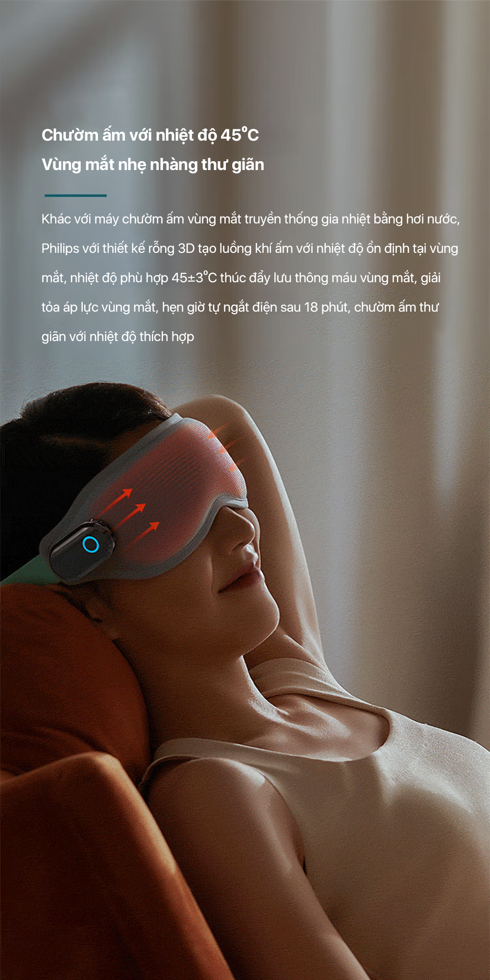 Máy massage mắt Philips 3101E gập 180 độ