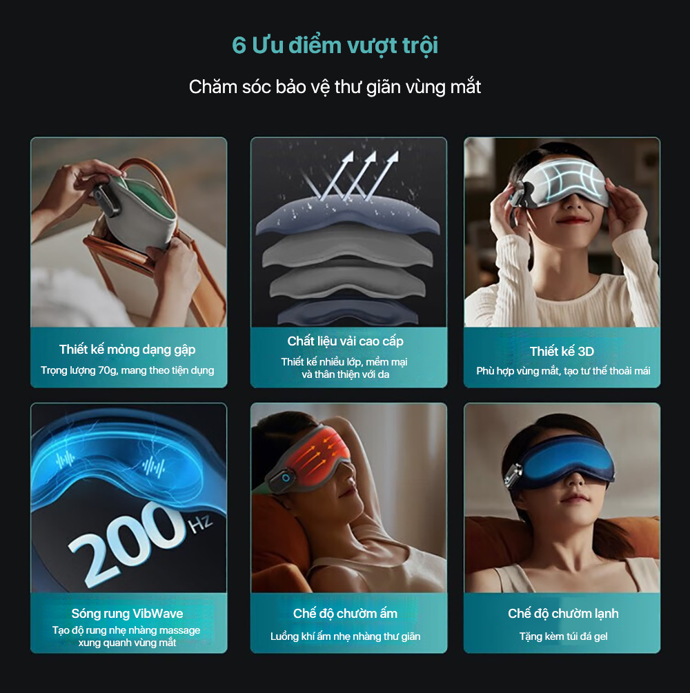 Máy massage mắt Philips 3101E chất liệu cao cấp