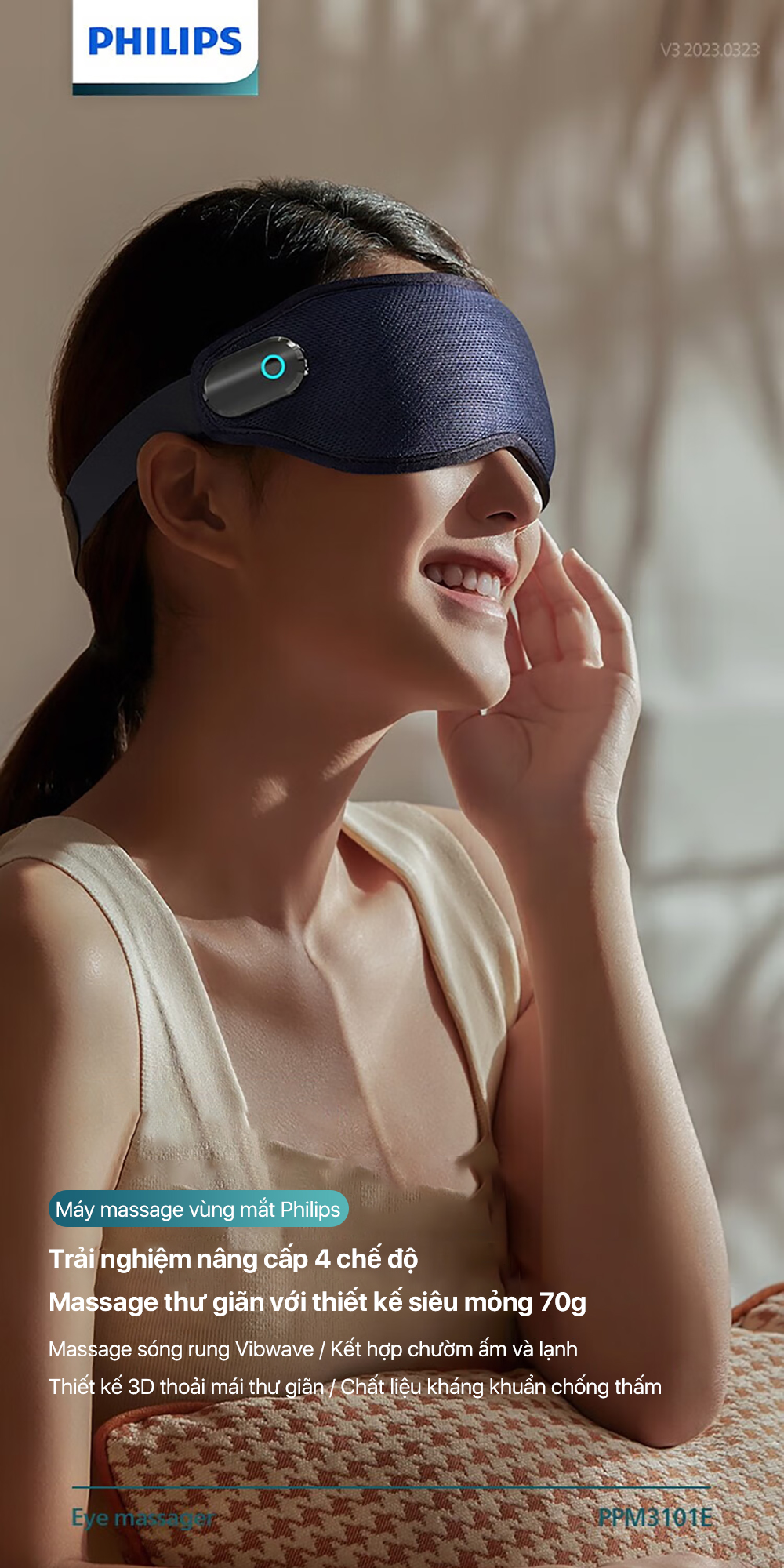 Máy massage mắt Philips 3101E thiết kế 3D
