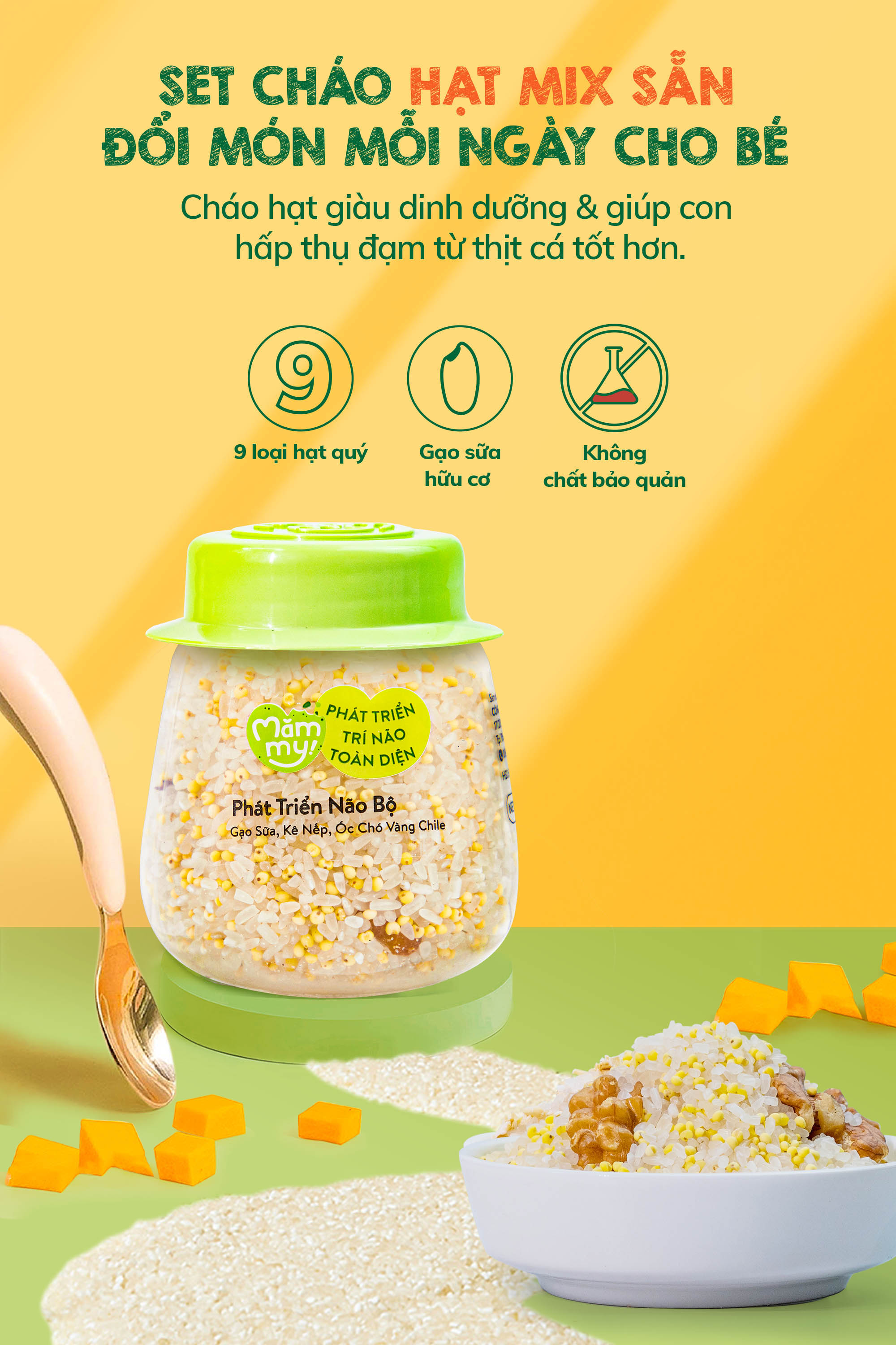 Mô tả Combo 9 hũ hạt mix sẵn Mămmy nấu cháo bổ sung dinh dưỡng cho bé ăn dặm trên 6 tháng - 10