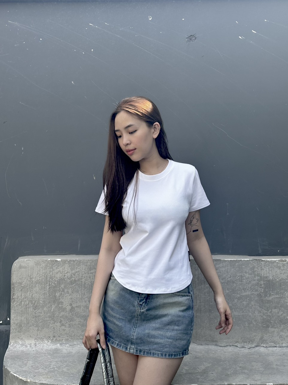 Mô tả YU CHERRY | Áo thun Baby Tee TRƠN nữ cotton 4 chiều tay ngắn Slimfit Plain Babytee YP029 - 1