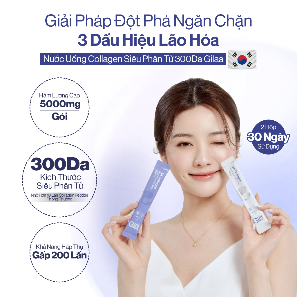 [Mua 2 tặng 5] Combo 2 Hộp Nước Uống Collagen Gilaa Siêu Phân Tử 300DA ...