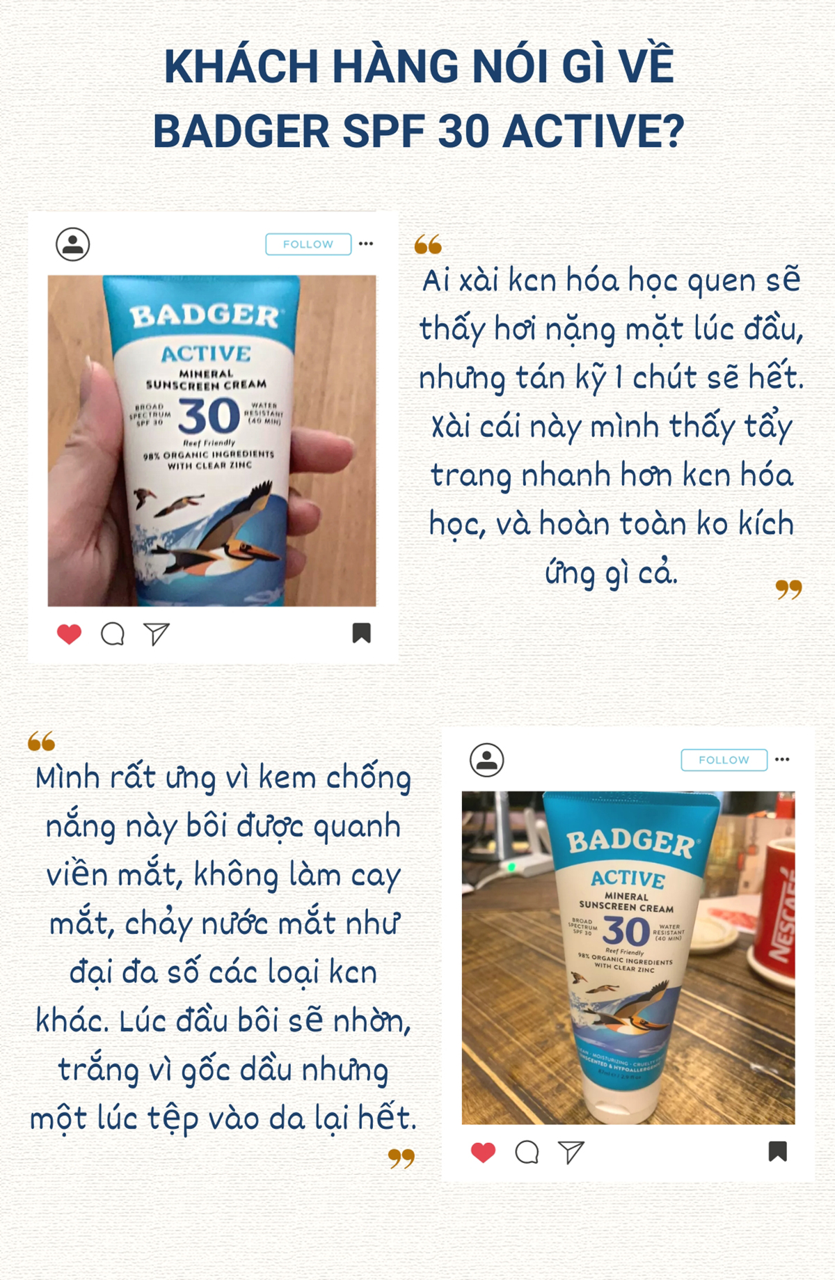Mô tả Kem chống nắng vật lý BADGER SPF 30 Active Sunscreen chống nắng phổ rộng hàng ngày an toàn cho mẹ bầu, da nhạy cảm 87ml - 10
