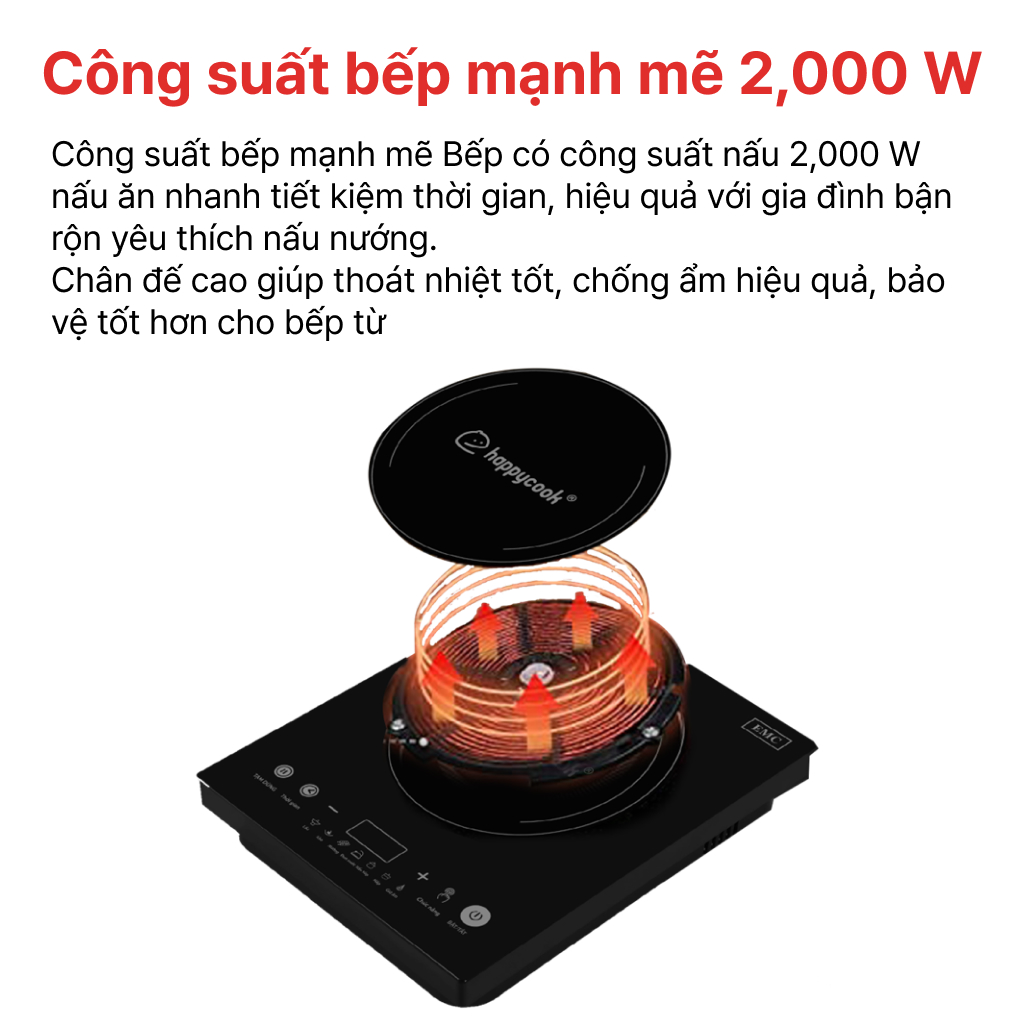 Mô tả Bếp từ đơn cảm ứng HAPPYCOOK, HSI-200CB - 2