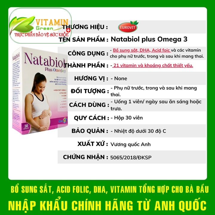 NATABiol plus OMEGA 3 VITAMIN TỔNG HỢP CHO BÀ BẦU | NHẬP KHẨU CHÍNH ...