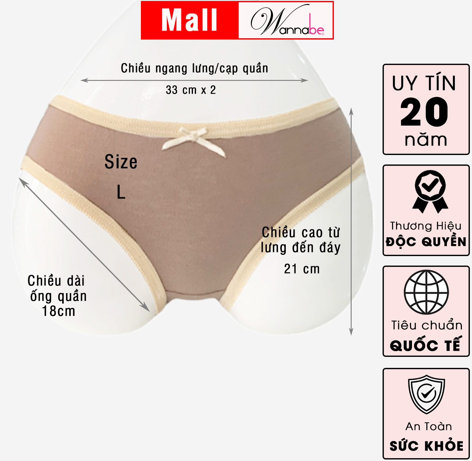 Mô tả Quần lót nữ thun cotton WANNABE quần chíp giá rẻ đơn giản dễ mua dễ mặc thoáng mát cả ngày QLC02 - 2