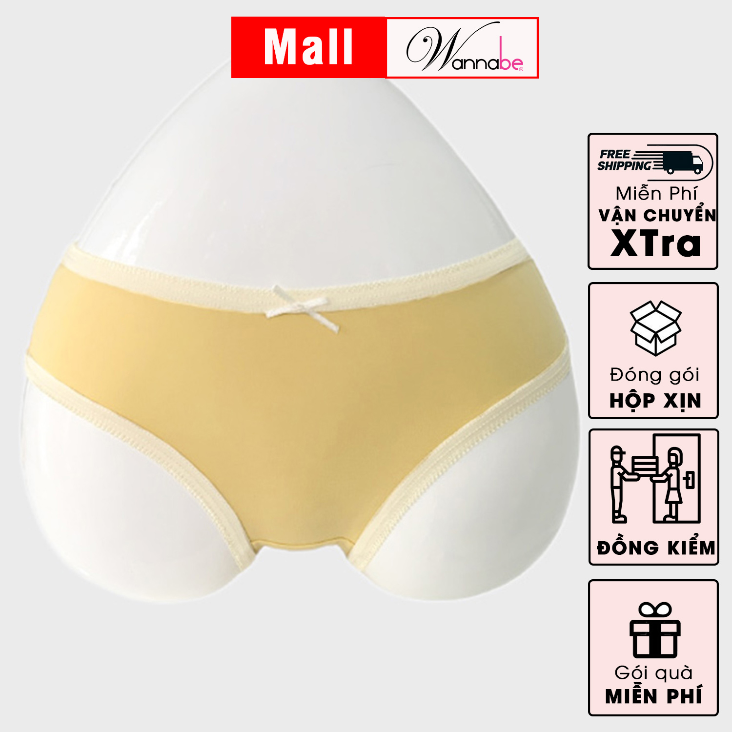 Mô tả Quần lót nữ thun cotton WANNABE quần chíp giá rẻ đơn giản dễ mua dễ mặc thoáng mát cả ngày QLC02 - 5