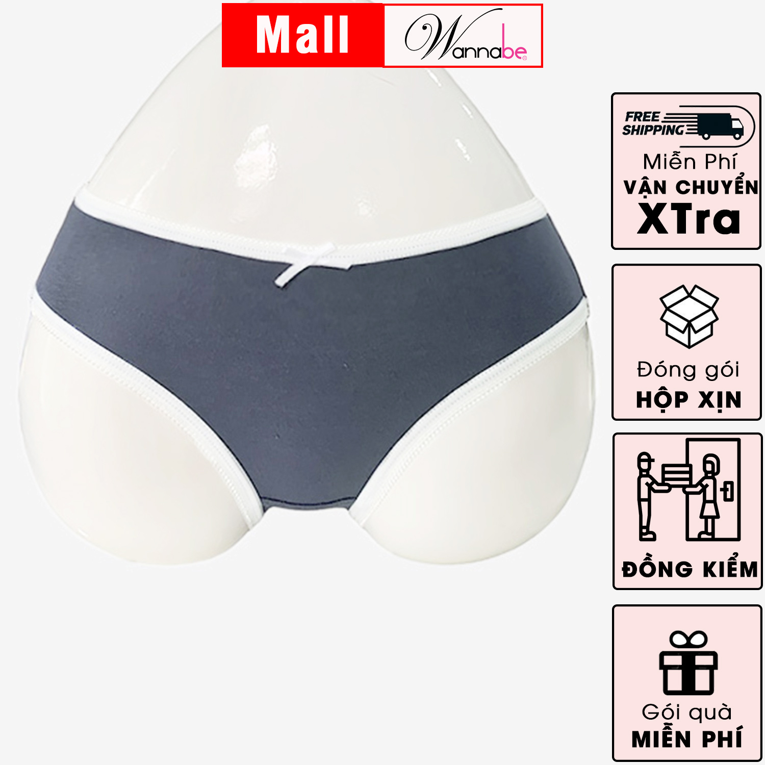 Mô tả Quần lót nữ thun cotton WANNABE quần chíp giá rẻ đơn giản dễ mua dễ mặc thoáng mát cả ngày QLC02 - 6