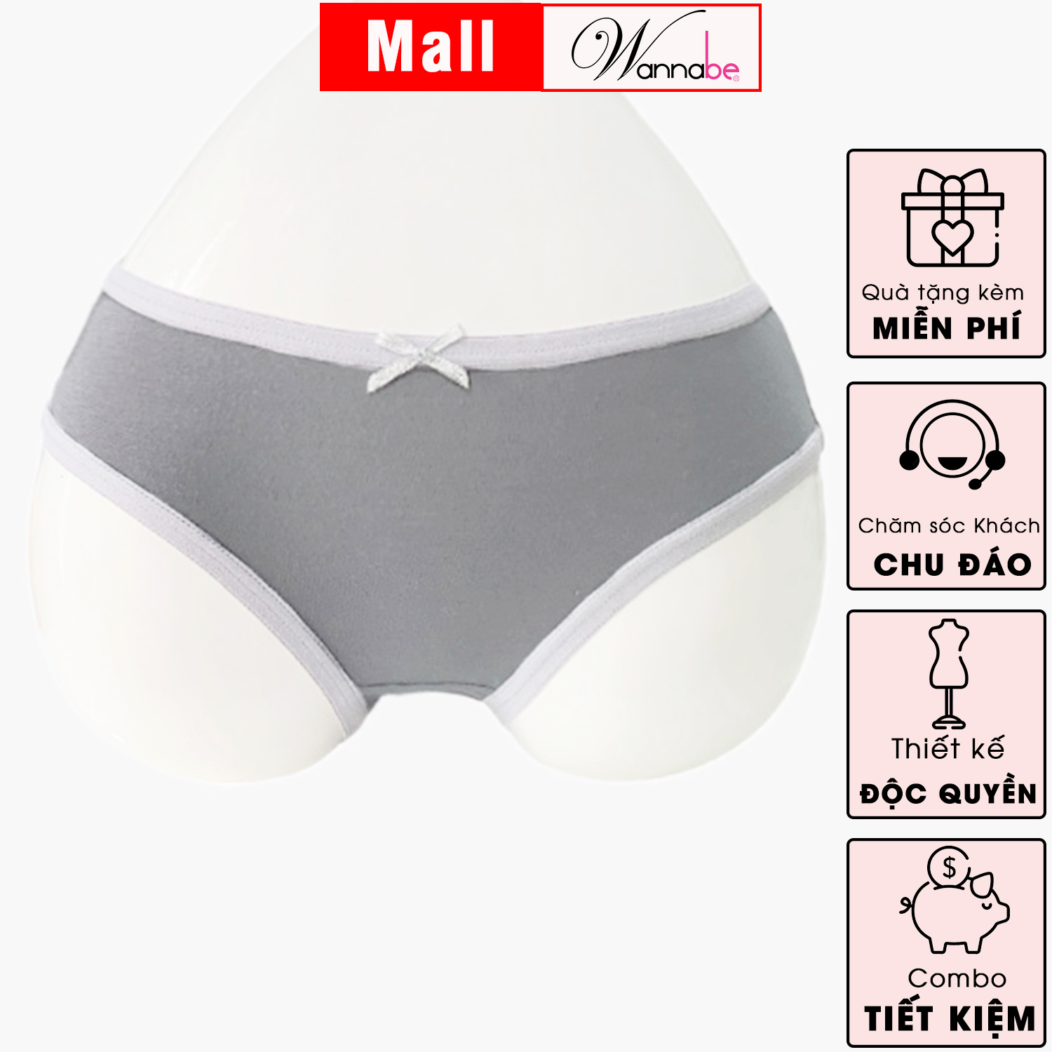 Mô tả Quần lót nữ thun cotton WANNABE quần chíp giá rẻ đơn giản dễ mua dễ mặc thoáng mát cả ngày QLC02 - 7