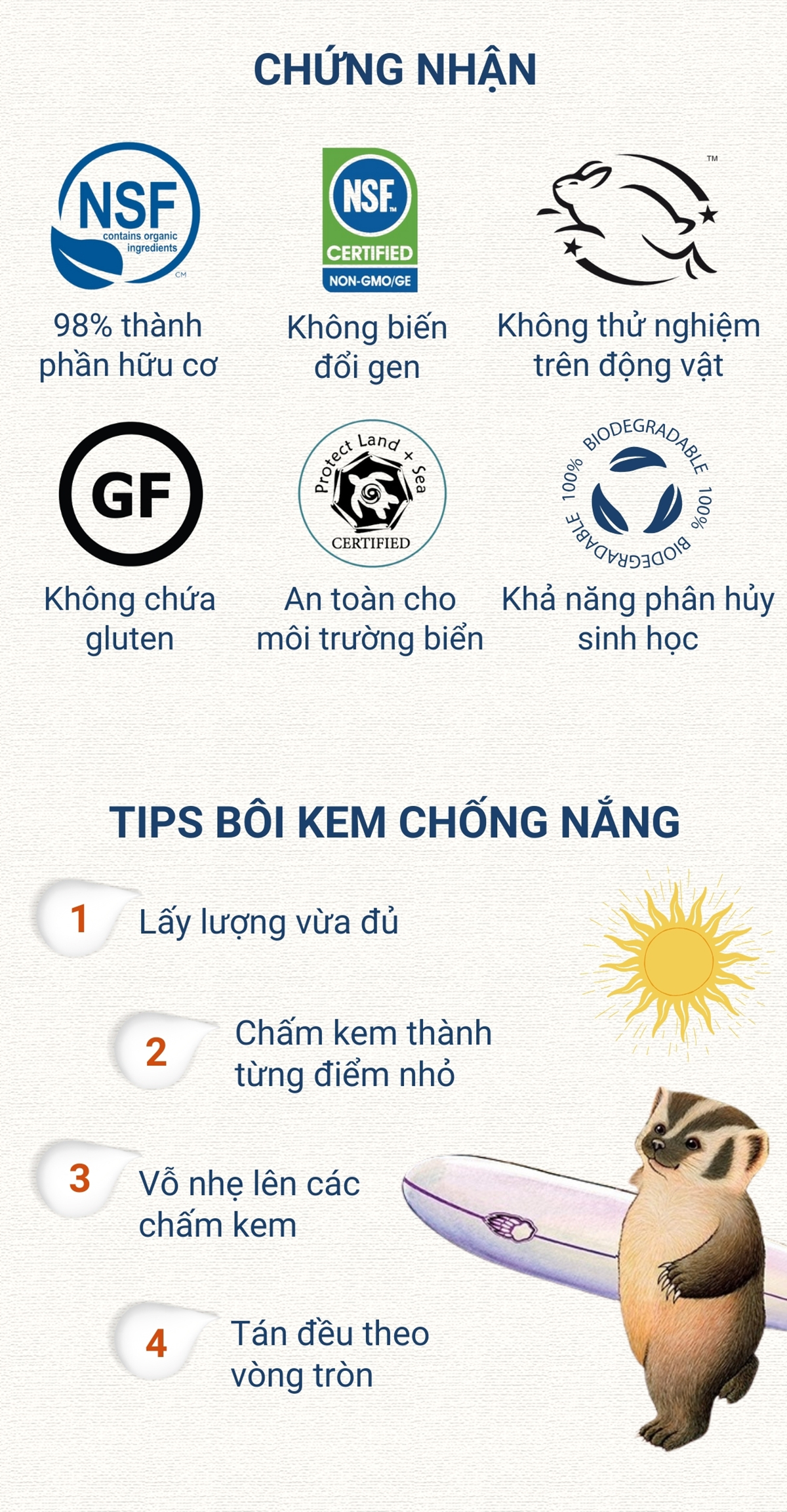 Mô tả Kem chống nắng vật lý thể thao BADGER Sport Clear SPF 40 - kháng nước mạnh, bảo vệ phổ rộng an toàn san hô - 87mL - 8