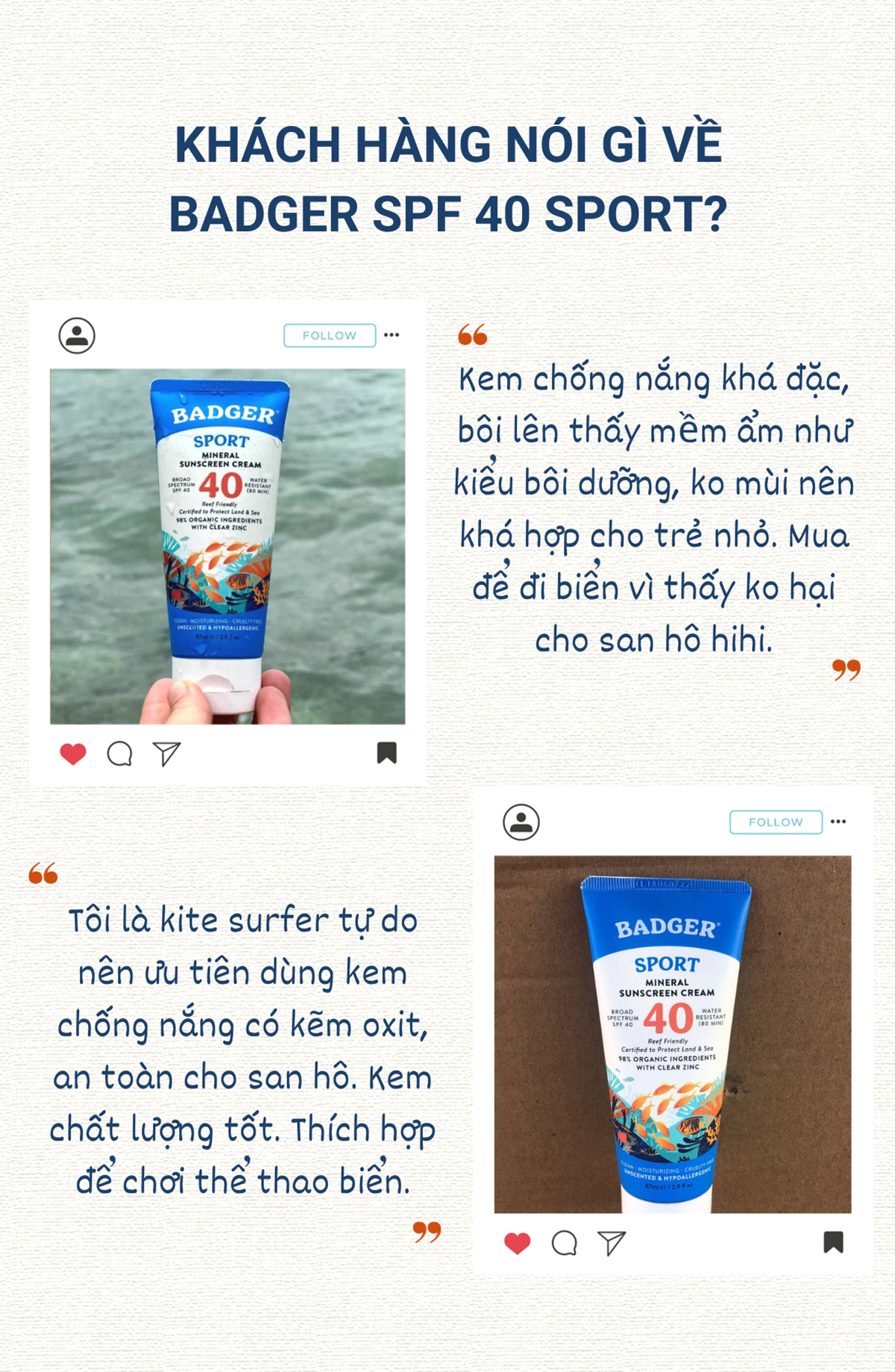 Mô tả Kem chống nắng vật lý thể thao BADGER Sport Clear SPF 40 - kháng nước mạnh, bảo vệ phổ rộng an toàn san hô - 87mL - 9