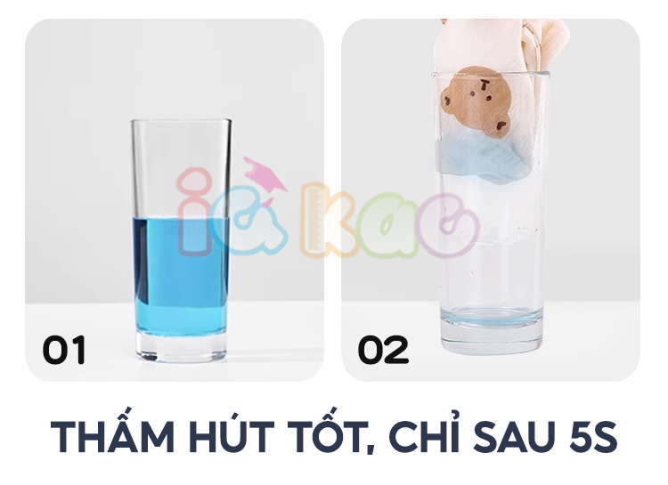 Mô tả Yếm Cổ Tròn Muslin IQKAO Vải Xô 100% Cotton, Thấm Hút Tốt, Thoáng Mát, Có Nút Điều Chỉnh Tiện Lợi Cho Bé - 3