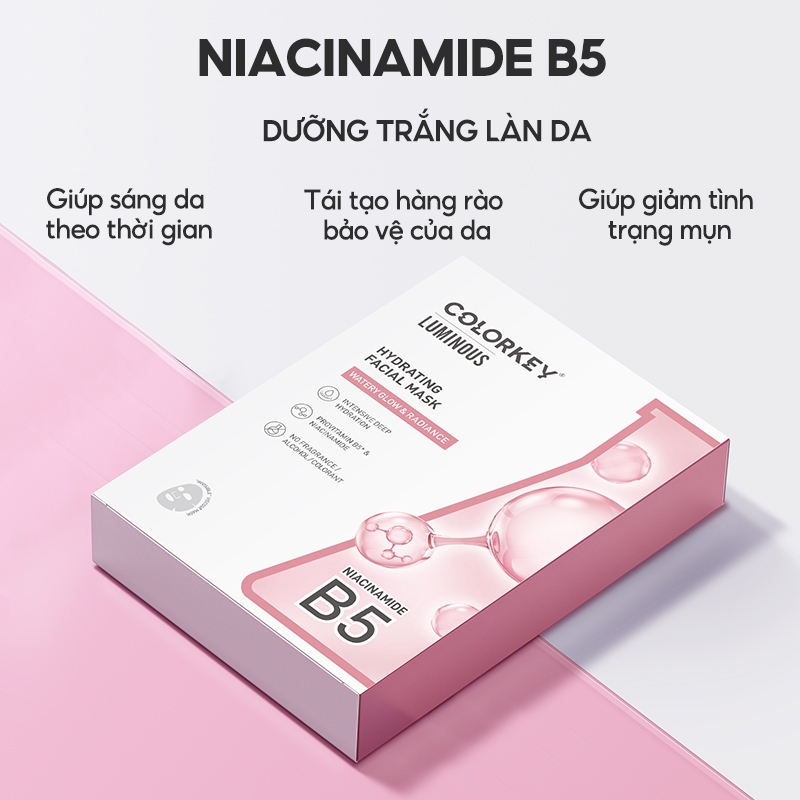 Mô tả Mặt Nạ Giấy Cấp Ẩm Colorkey Luminous Vitamin B5 Facial Mask 25ml - 1