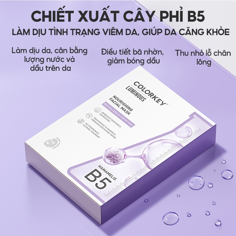 Mô tả Mặt Nạ Giấy Cấp Ẩm Colorkey Luminous Vitamin B5 Facial Mask 25ml - 2