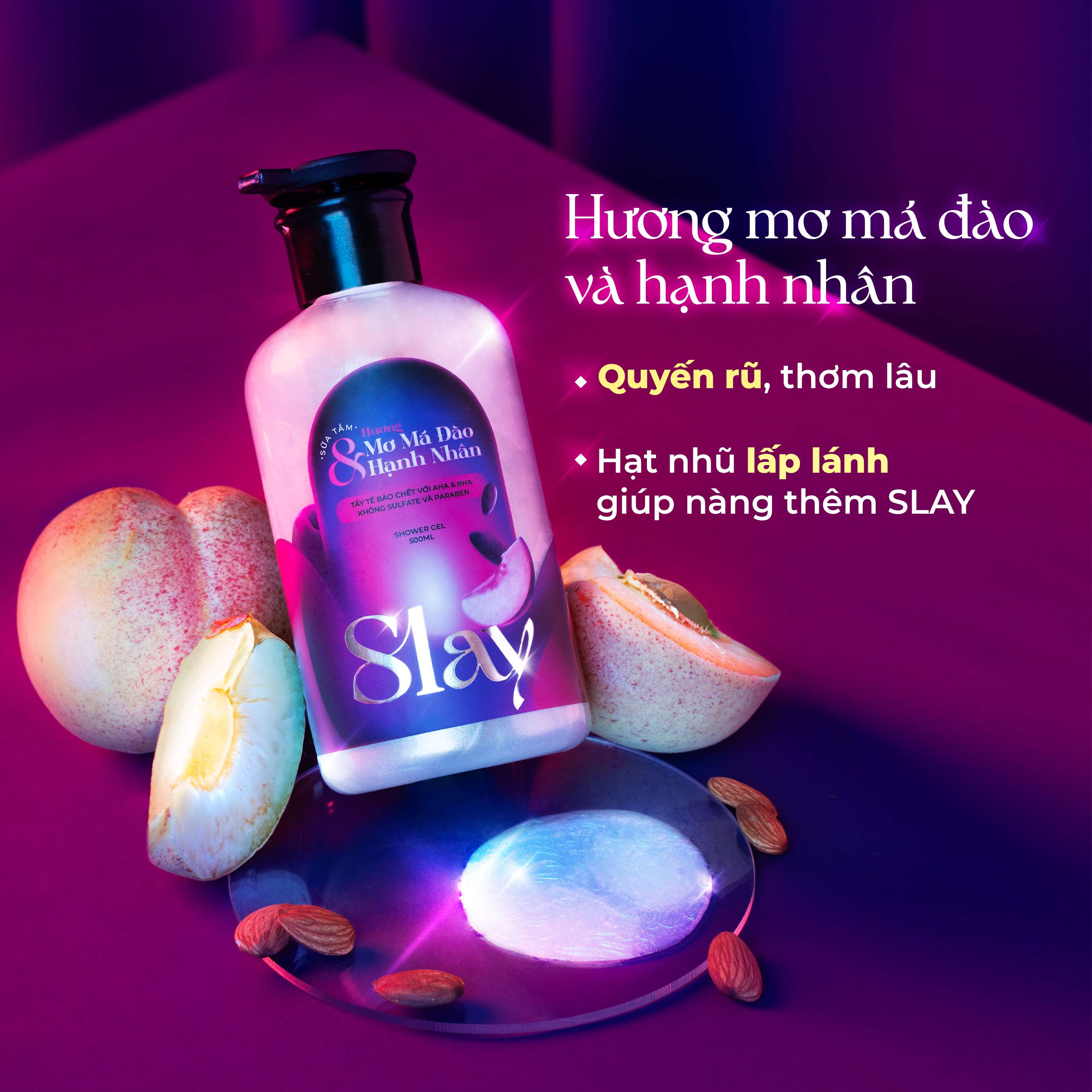 Mô tả Sữa Tắm & Sữa Dưỡng Thể Body Lotion SLAY Hương Mơ Má Đào & Hạnh Nhân 200ml/500ml - 4