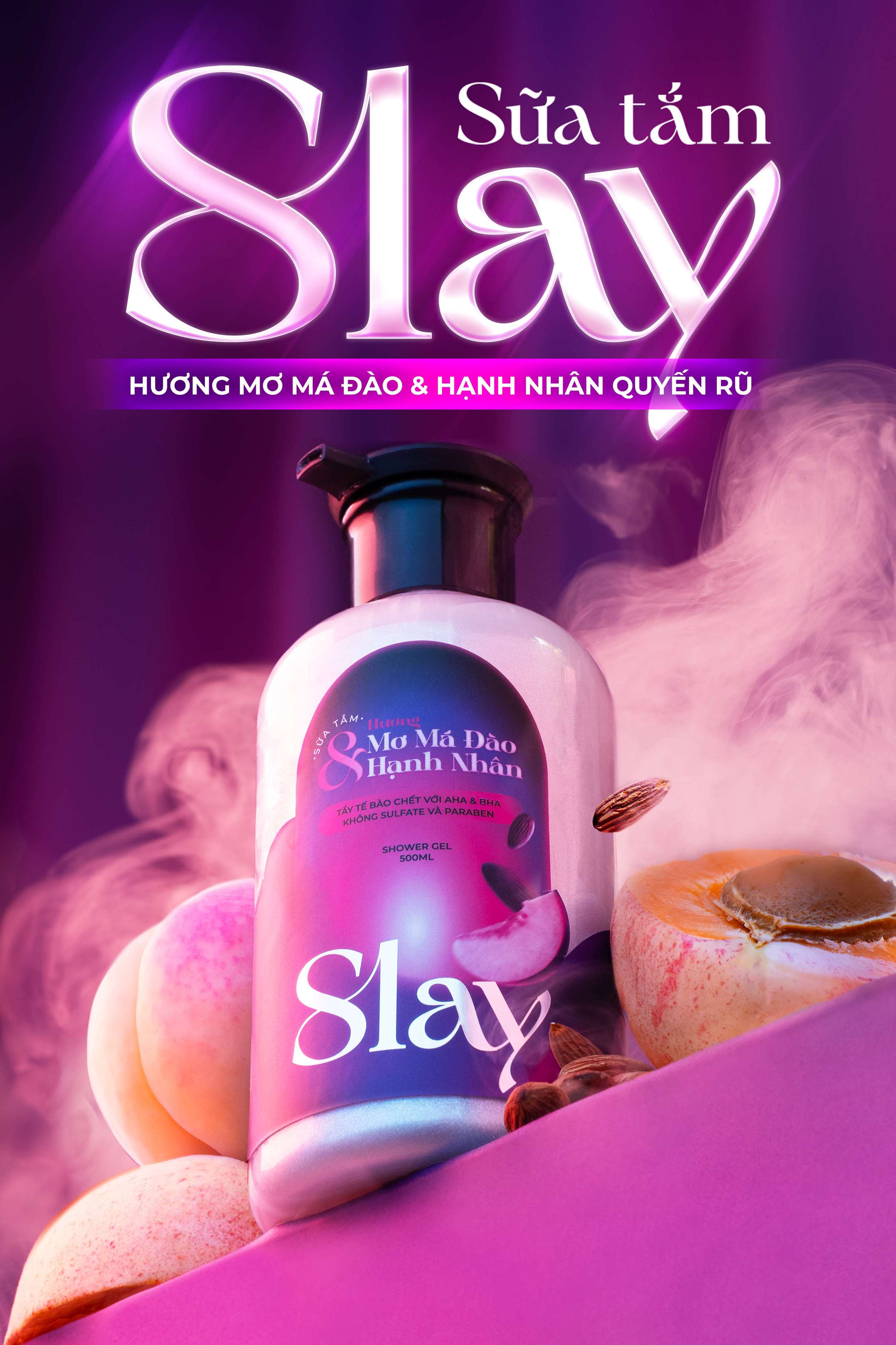 Mô tả Sữa Tắm & Sữa Dưỡng Thể Body Lotion SLAY Hương Mơ Má Đào & Hạnh Nhân 200ml/500ml - 1