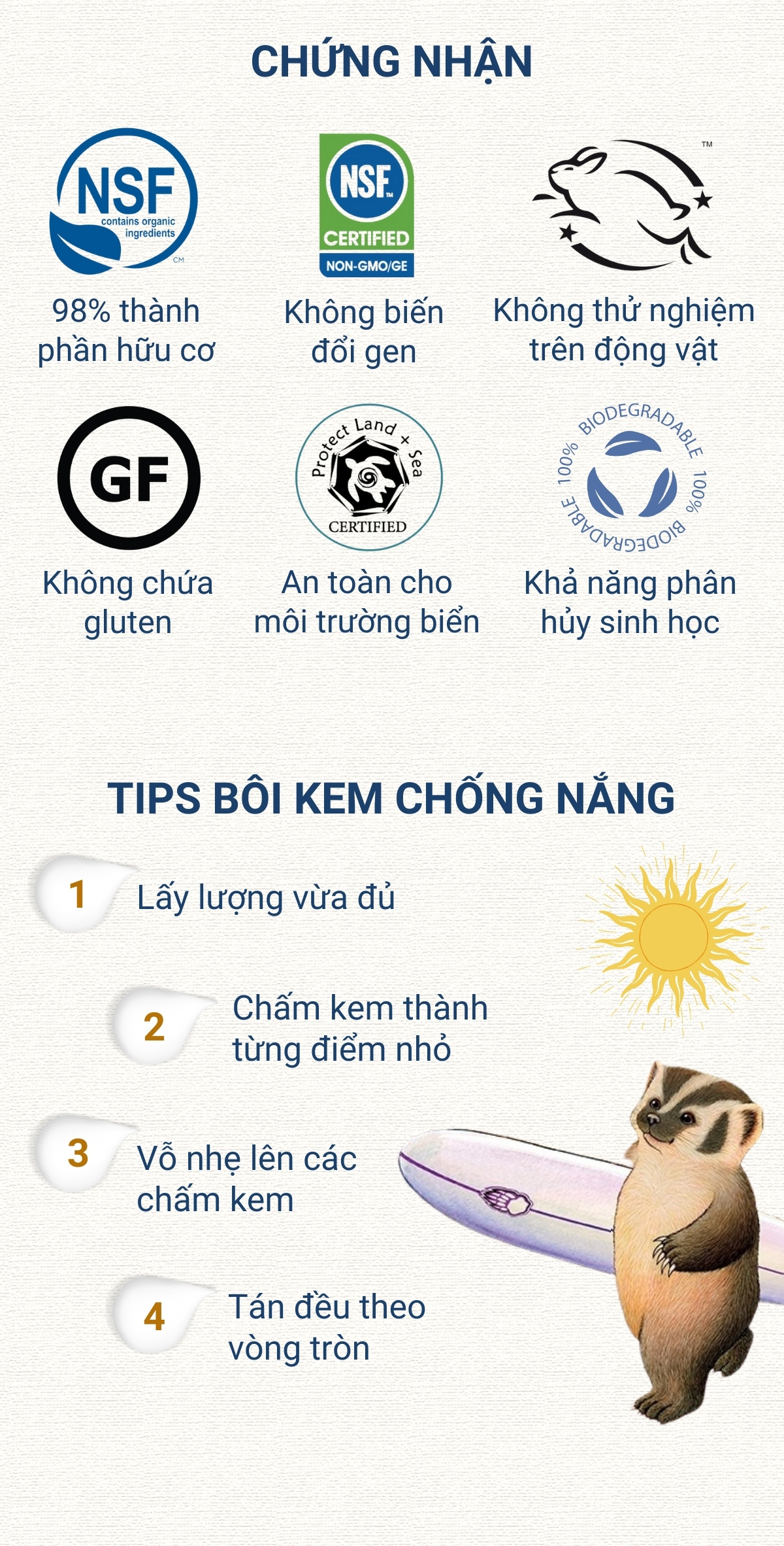 Mô tả Kem chống nắng vật lý BADGER SPF 30 40 sunscreen cho mặt và body trẻ sơ sinh, em bé, người lớn - 87mL - 6