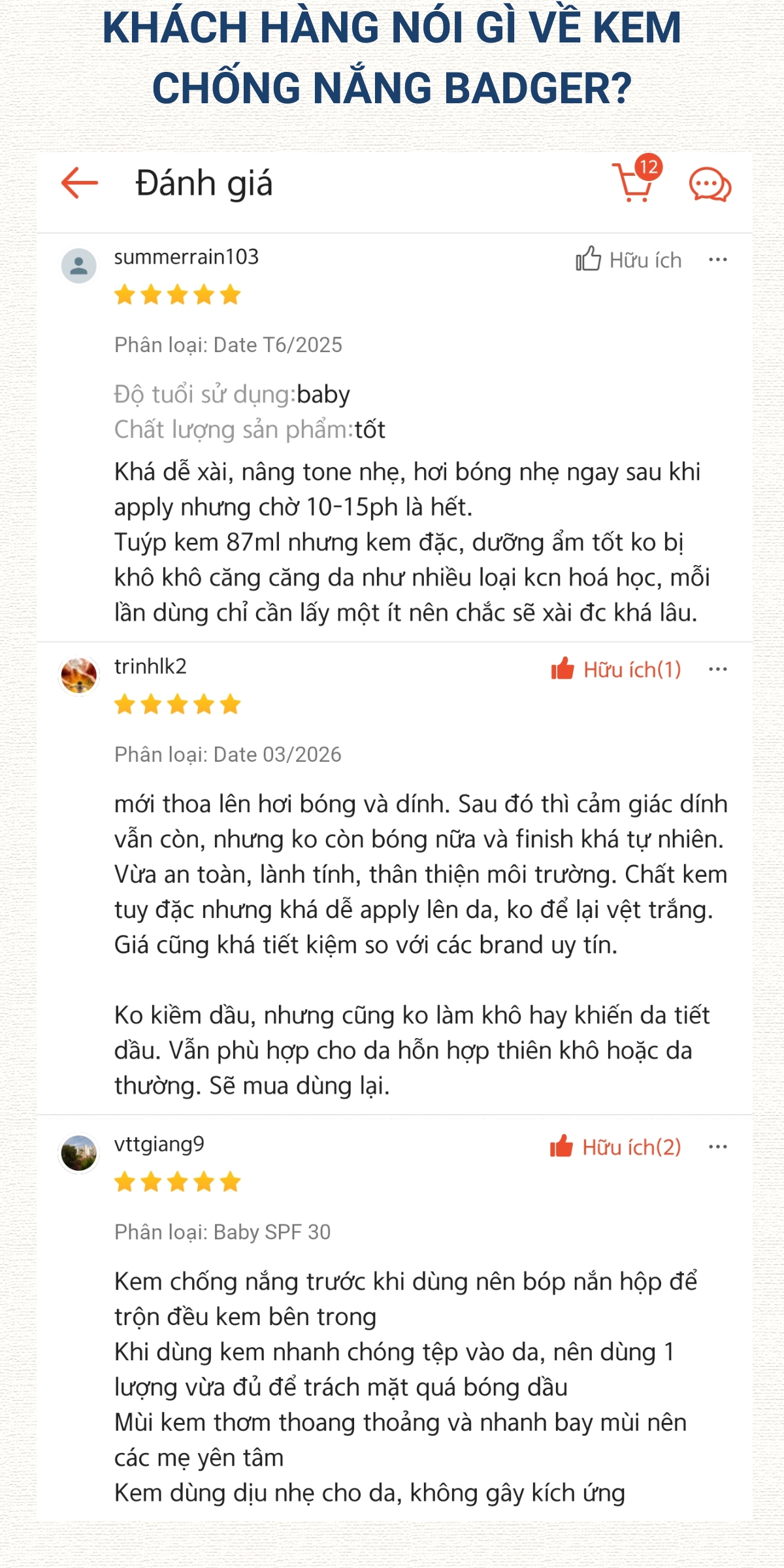 Mô tả Kem chống nắng vật lý BADGER SPF 30 40 sunscreen cho mặt và body trẻ sơ sinh, em bé, người lớn - 87mL - 7