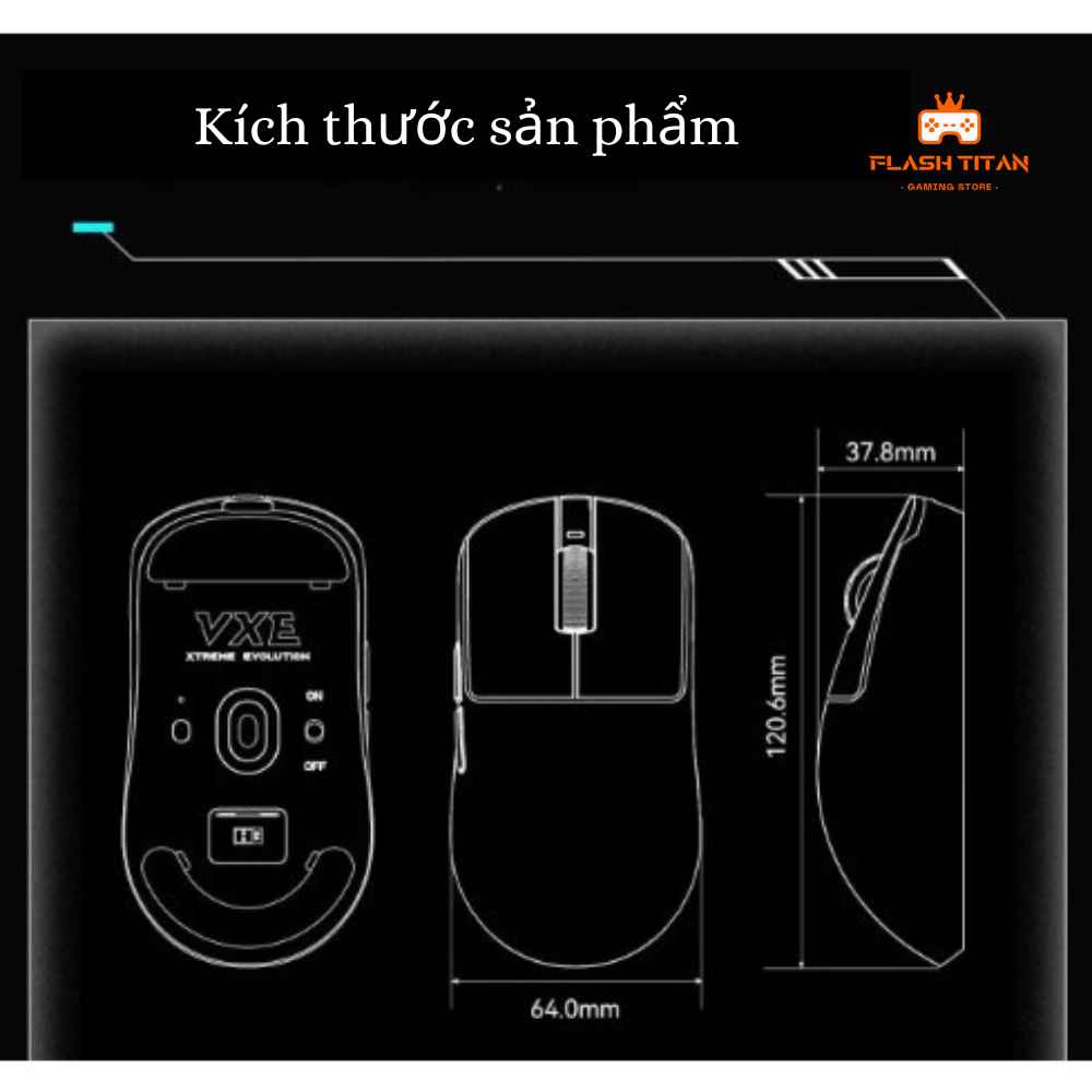 Chuột không dây VXE R1 SE - R1 SE Plus -3 chế độ kết nối - Chuột gaming ...