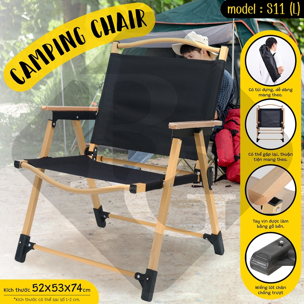 Mô tả BG-Ghế gấp ngoài trời Vải Oxford dày dặn Khung đỡ dày Chịu được tải trọng >150kg - 6