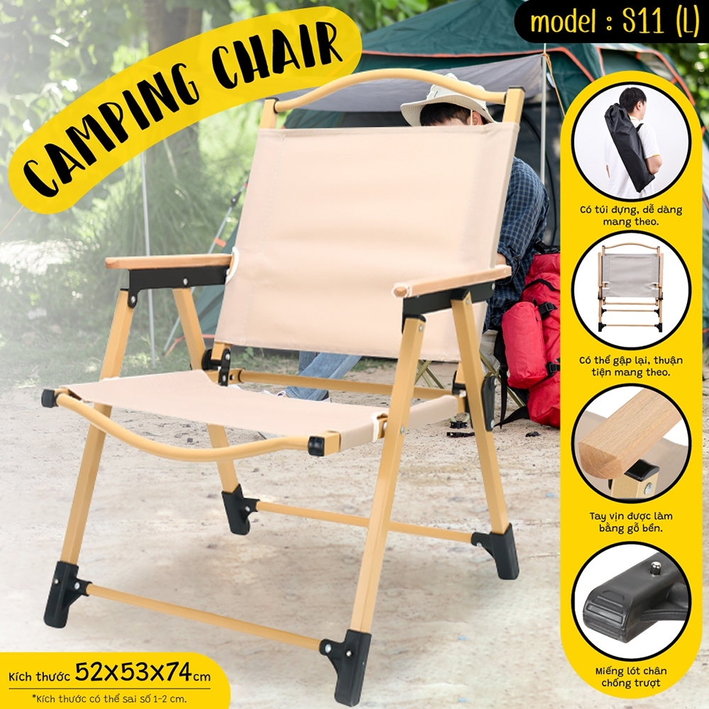 Mô tả BG-Ghế gấp ngoài trời Vải Oxford dày dặn Khung đỡ dày Chịu được tải trọng >150kg - 7