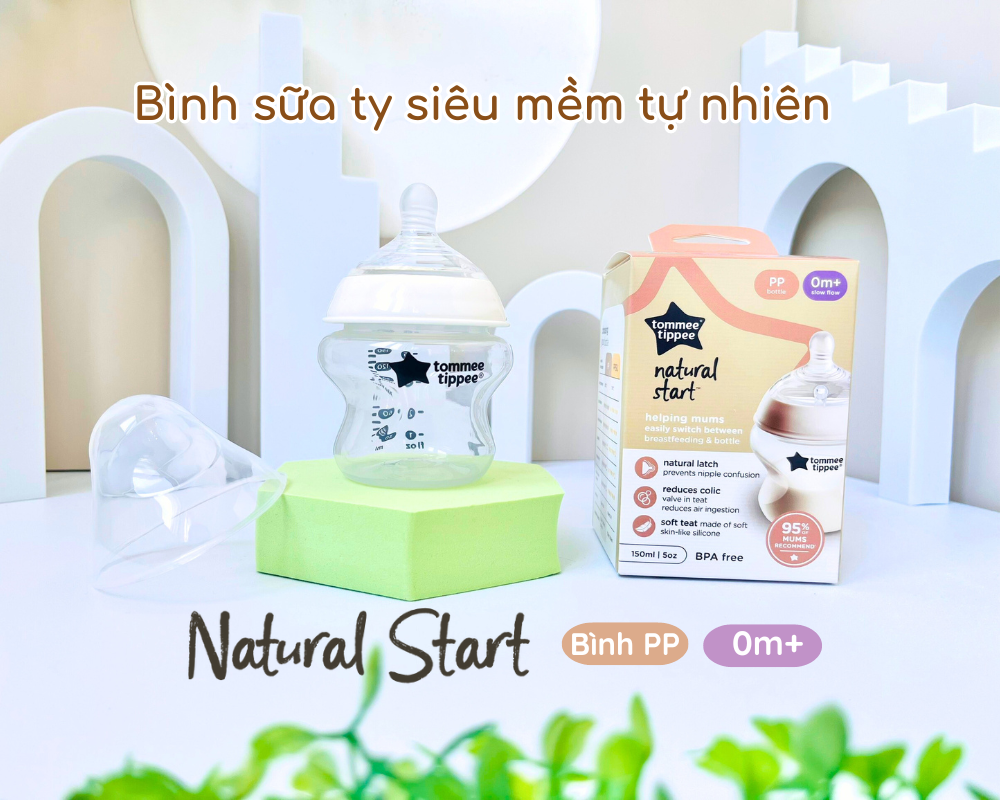 Mô tả Bình Sữa Ty Siêu Mềm Tự Nhiên Tommee Tippee Natural Start 150ml, Núm Ty Của Bình 0-3 Tháng - 2