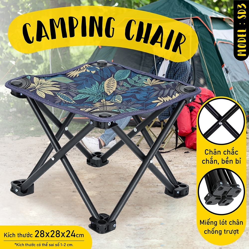 Mô tả BG - Ghế cắm trại, dã ngoại di động, câu cá, có thể gấp gọn, có túi đeo - 12