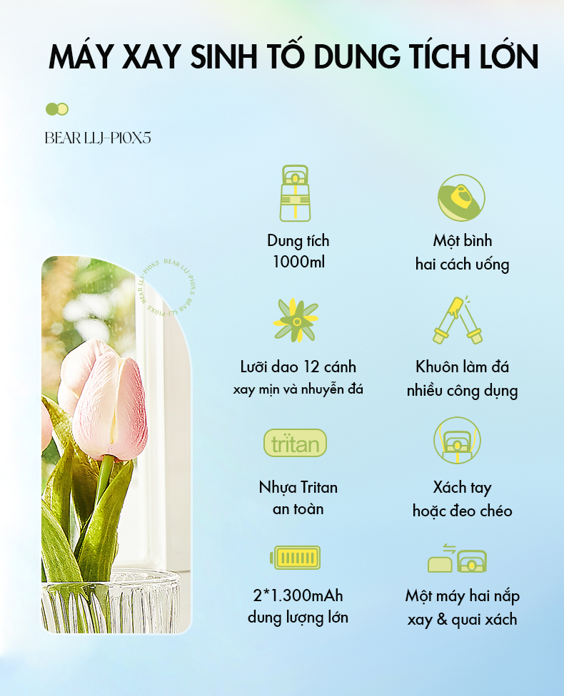 Mô tả Máy Xay Sinh Tố Cầm Tay LLJ-P10X5 - Hàng Chính Hãng - 2