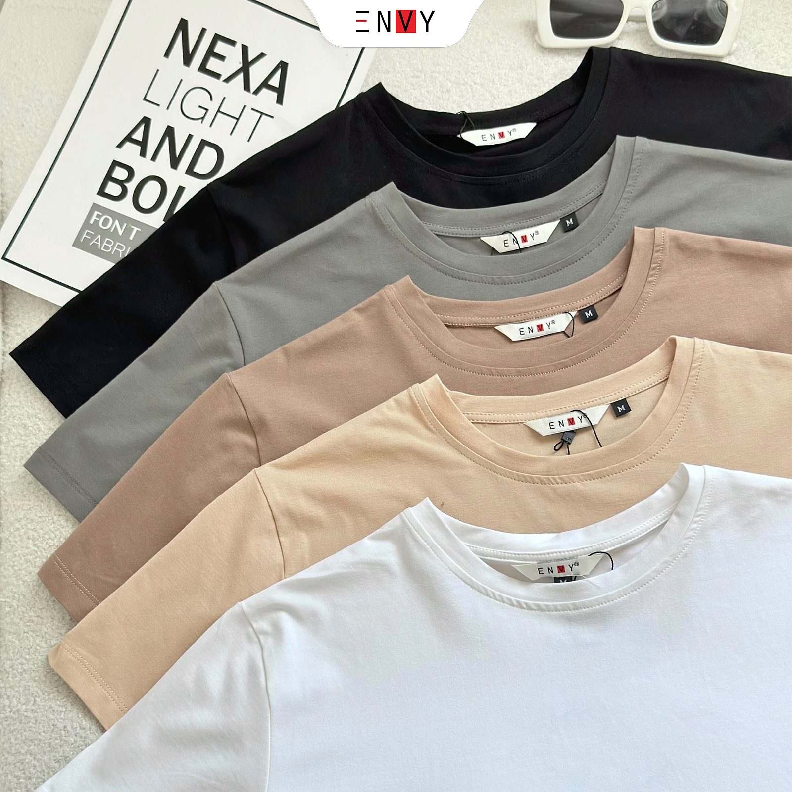 Mô tả Áo Thun Trơn Nữ Tay Ngắn Basic ENVY AT0331 - 2