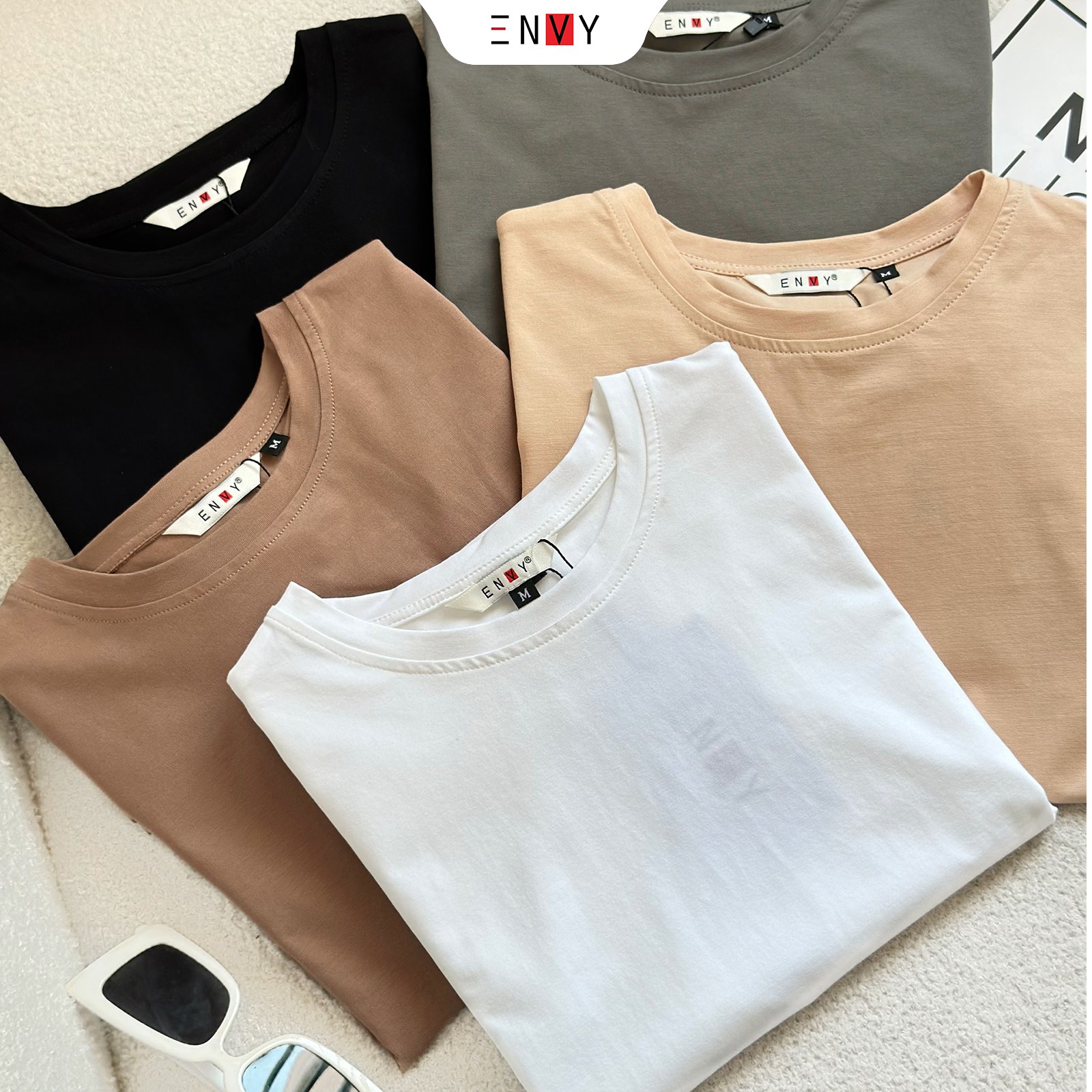 Mô tả Áo Thun Trơn Nữ Tay Ngắn Basic ENVY AT0331 - 3
