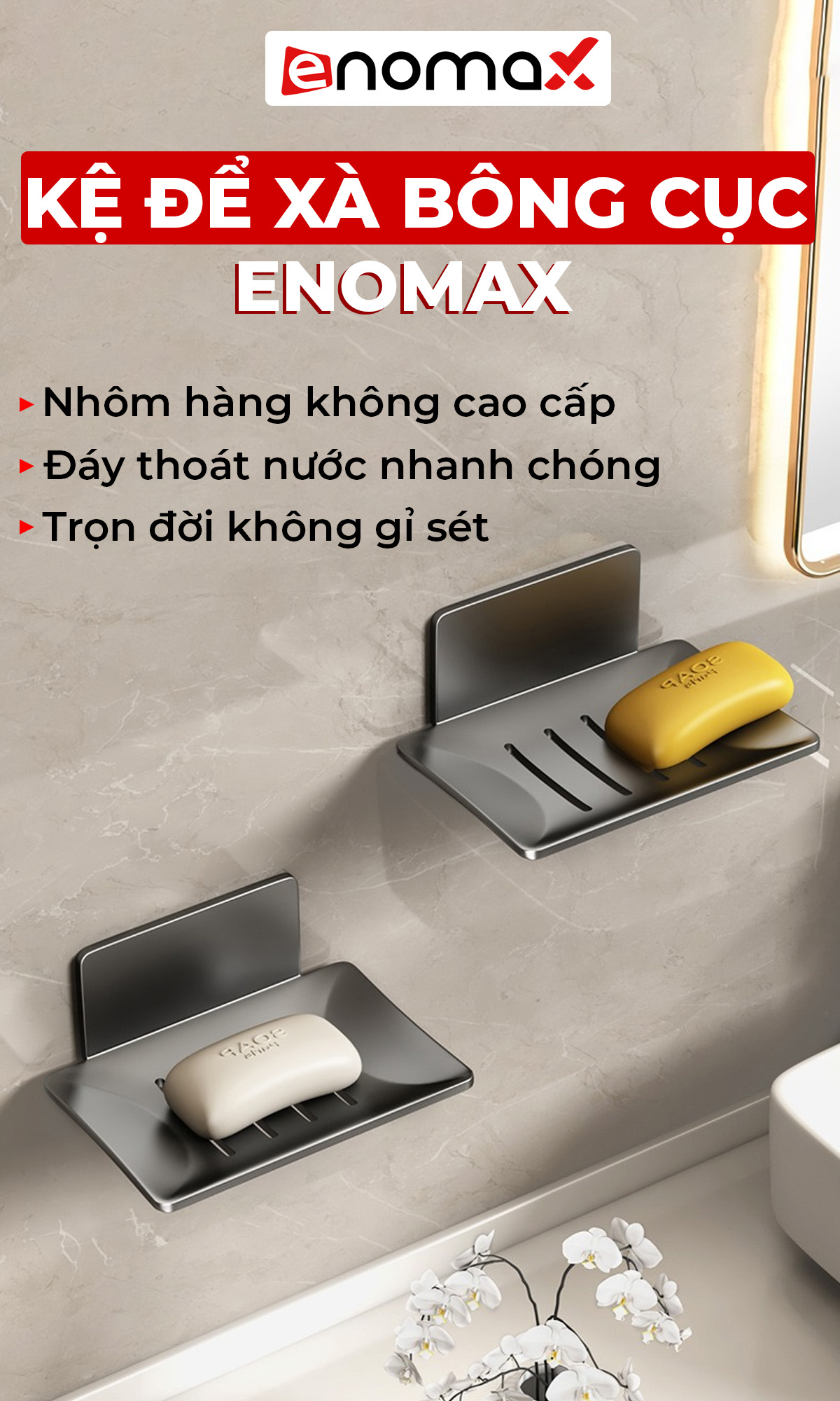 Kệ xà phòng Enomax hình chữ nhật