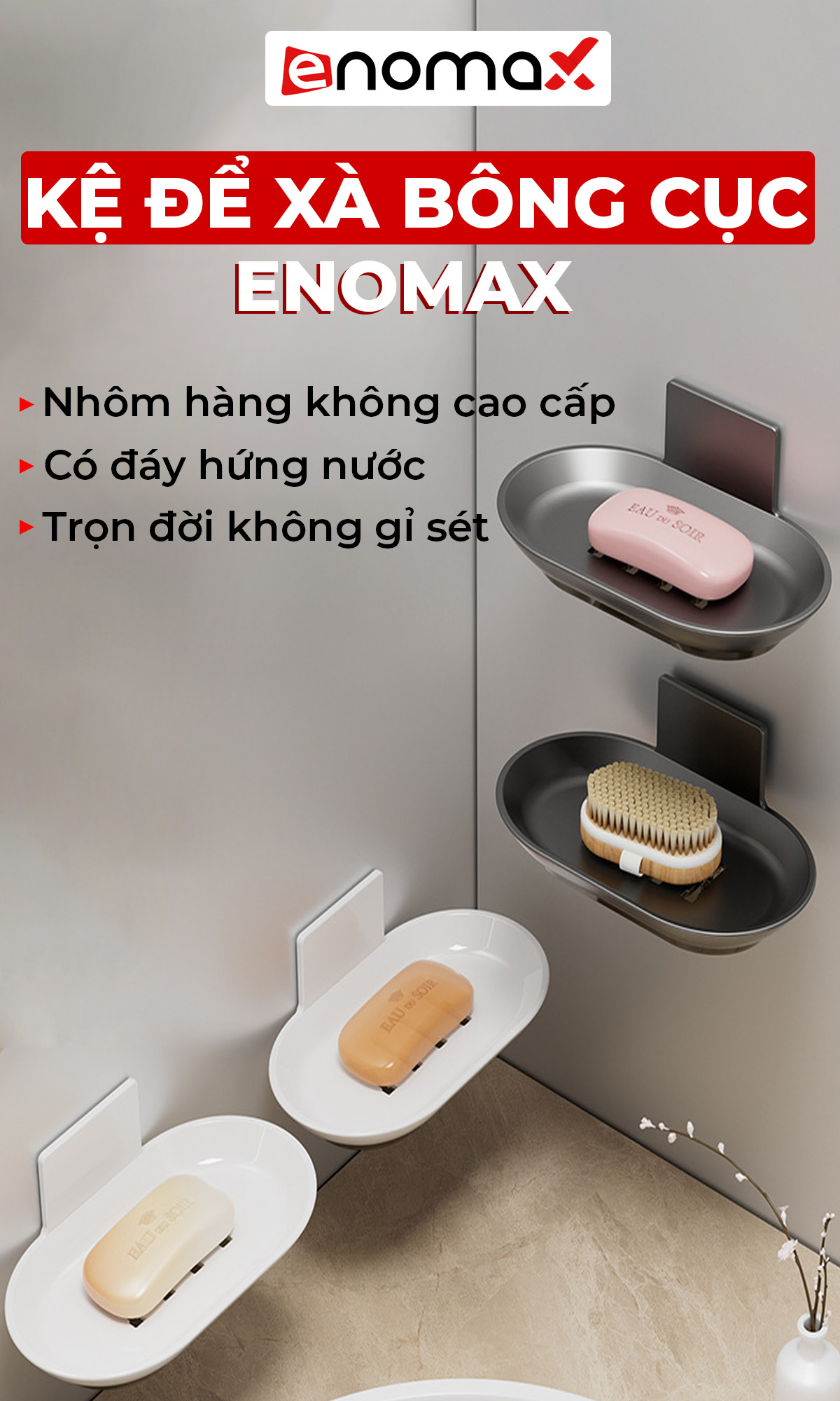 Kệ xà phòng Enomax Eno 0174 màu đen