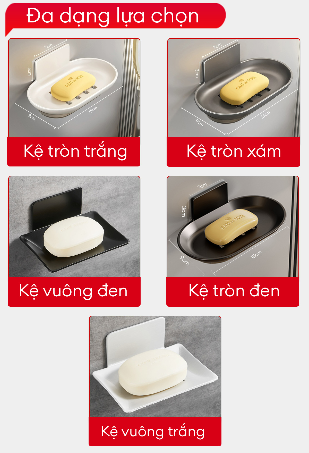 Kệ xà phòng Enomax Eno 0174 với miếng dán