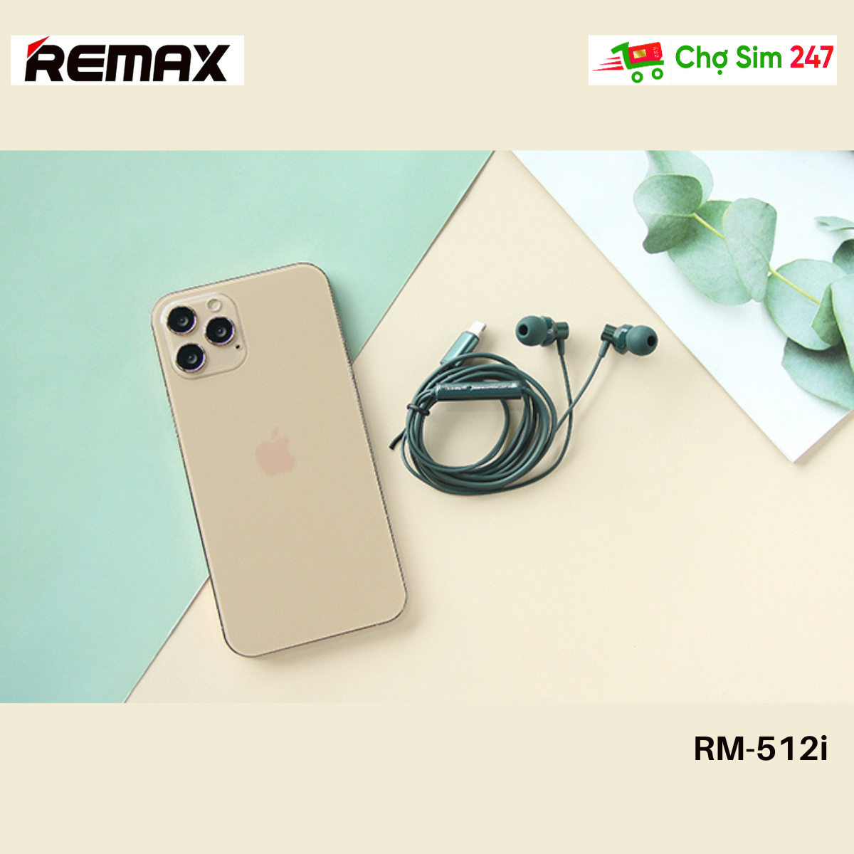 Mô tả Tai nghe dây REMAX RM-512i chân L - Hợp kim nhôm + ABS - tai nghe có dây dành cho điện thoại - 1