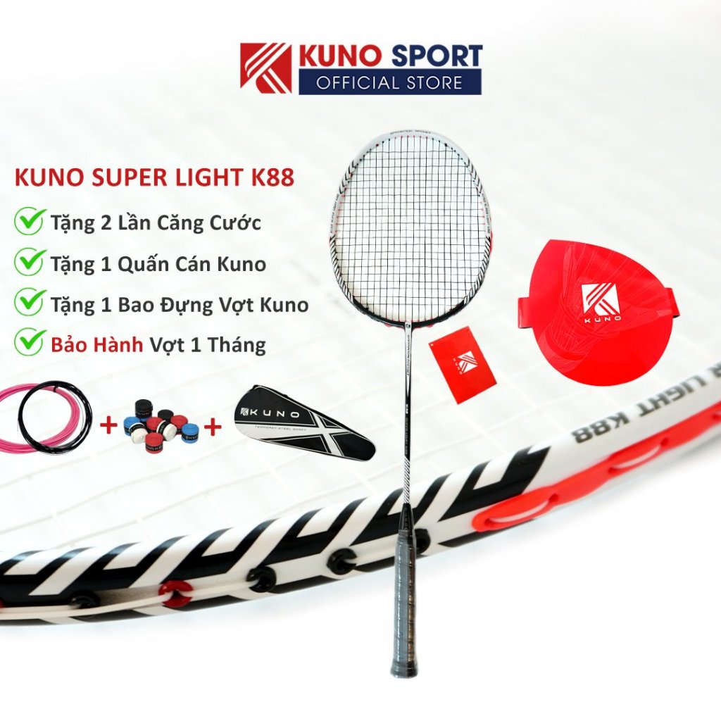 Mô tả Vợt cầu lông KUNO Super Light K88, công thủ toàn diện, thân dẻo trợ lực tốt phù hợp với người mới chơi - 1