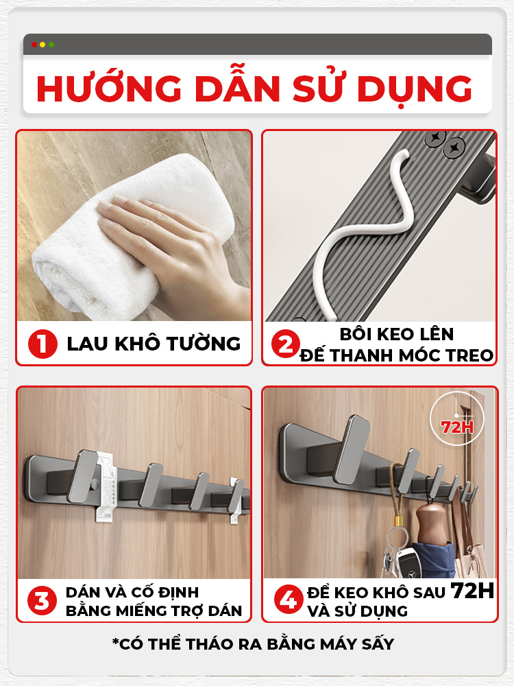Móc treo Enomax tặng keo dán