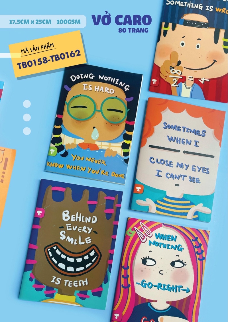 Vở Caro Tube Notebook BST Tube Quote Kids 17,5x25cm 80 trang 100GSM ...