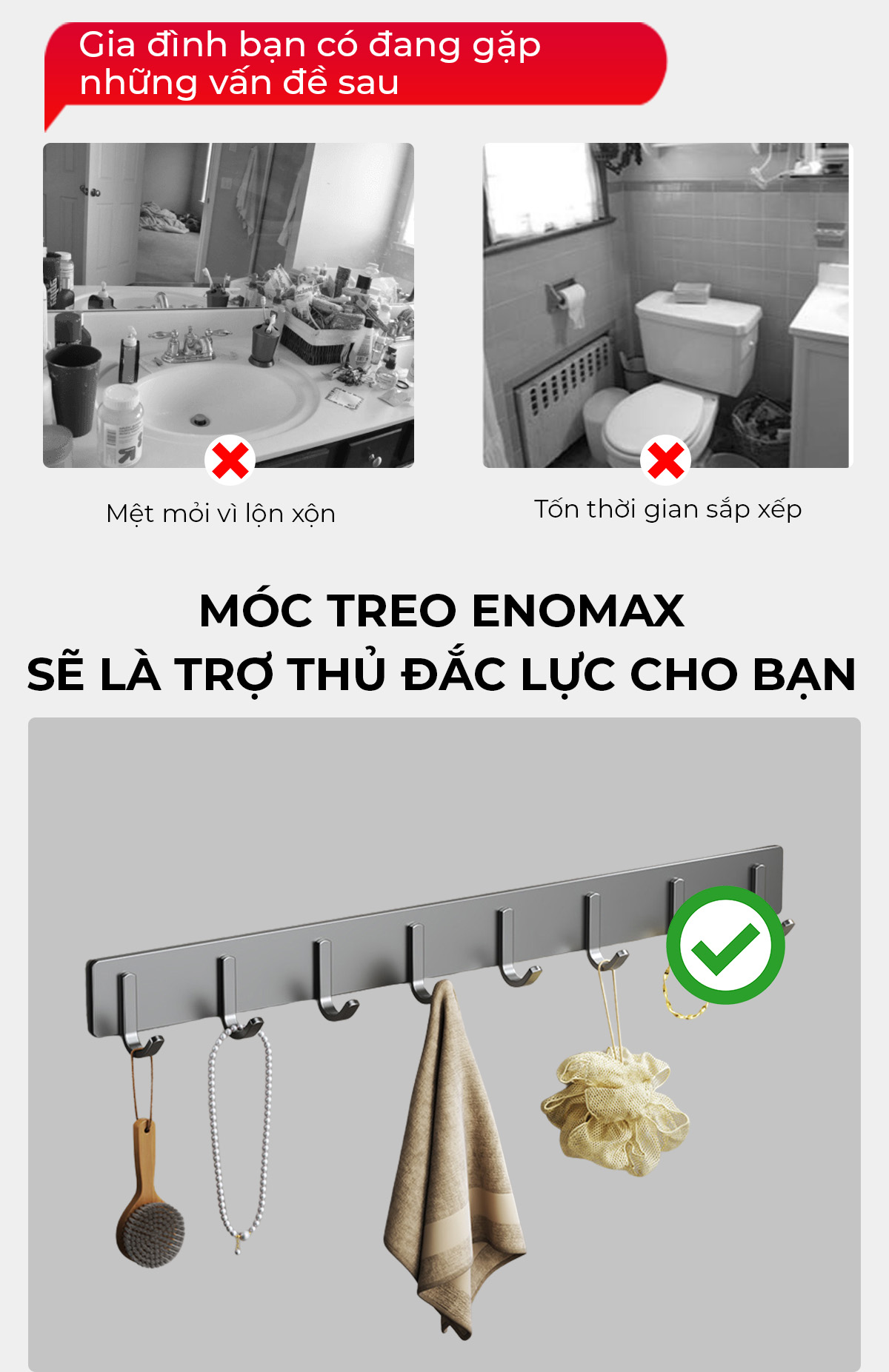 Móc treo Enomax chất liệu thép carbon