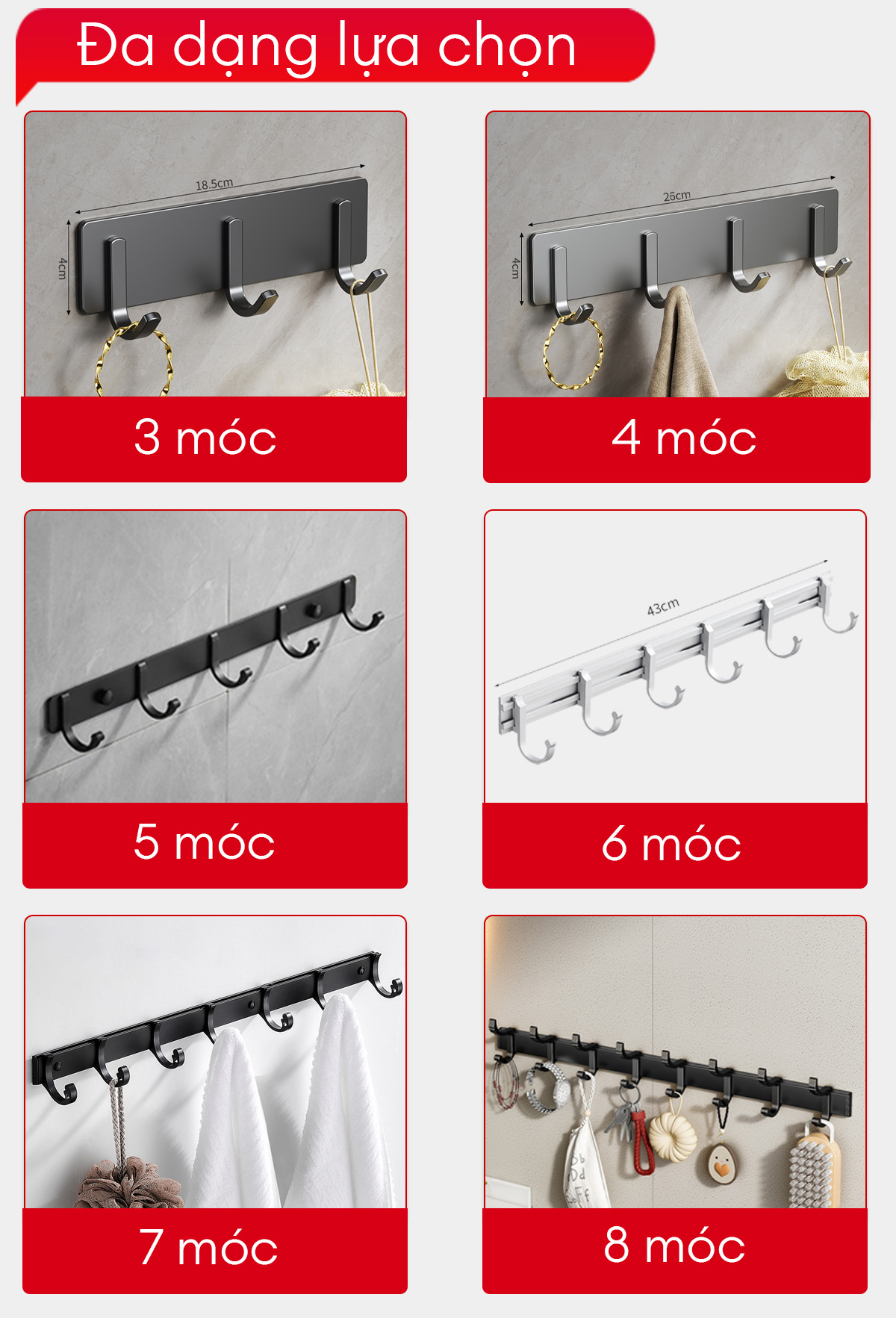 Móc Enomax màu xám