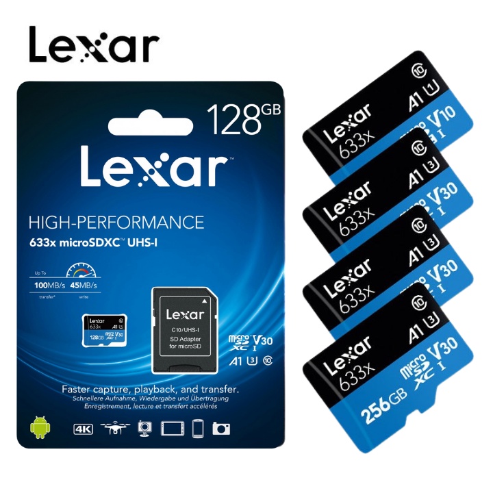 Mô tả Thẻ nhớ MicroSD Lexar 32GB  64GB 128GB class 10 UHS-I - tốc độ100MB/s, dùng cho camera, máy ảnh - 3