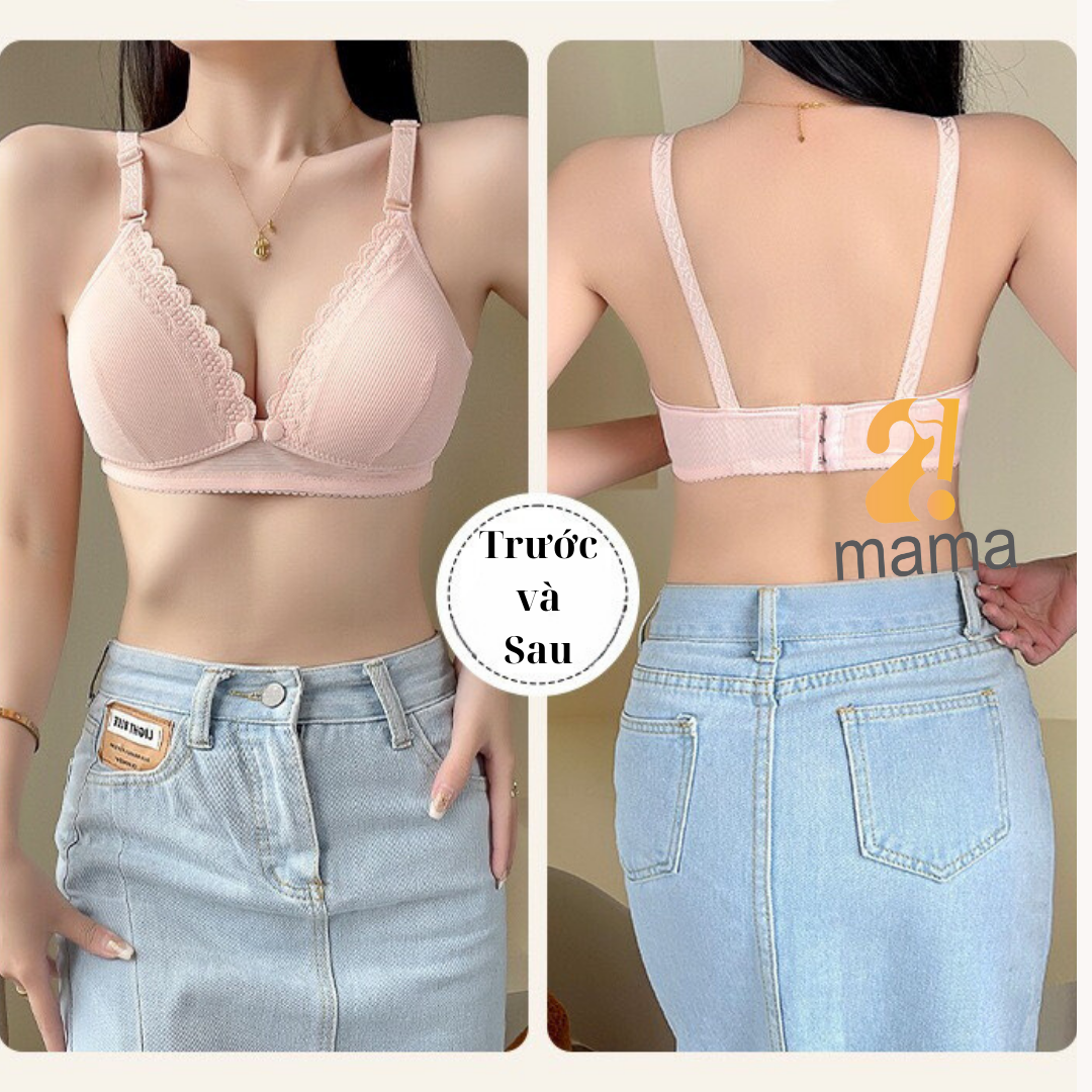 Mô tả Áo lót bầu cho con bú 2mama chất su tăm mềm mại, không gọng nâng ngực, chống chảy sệ có cúc cho bé ti 288 - 9