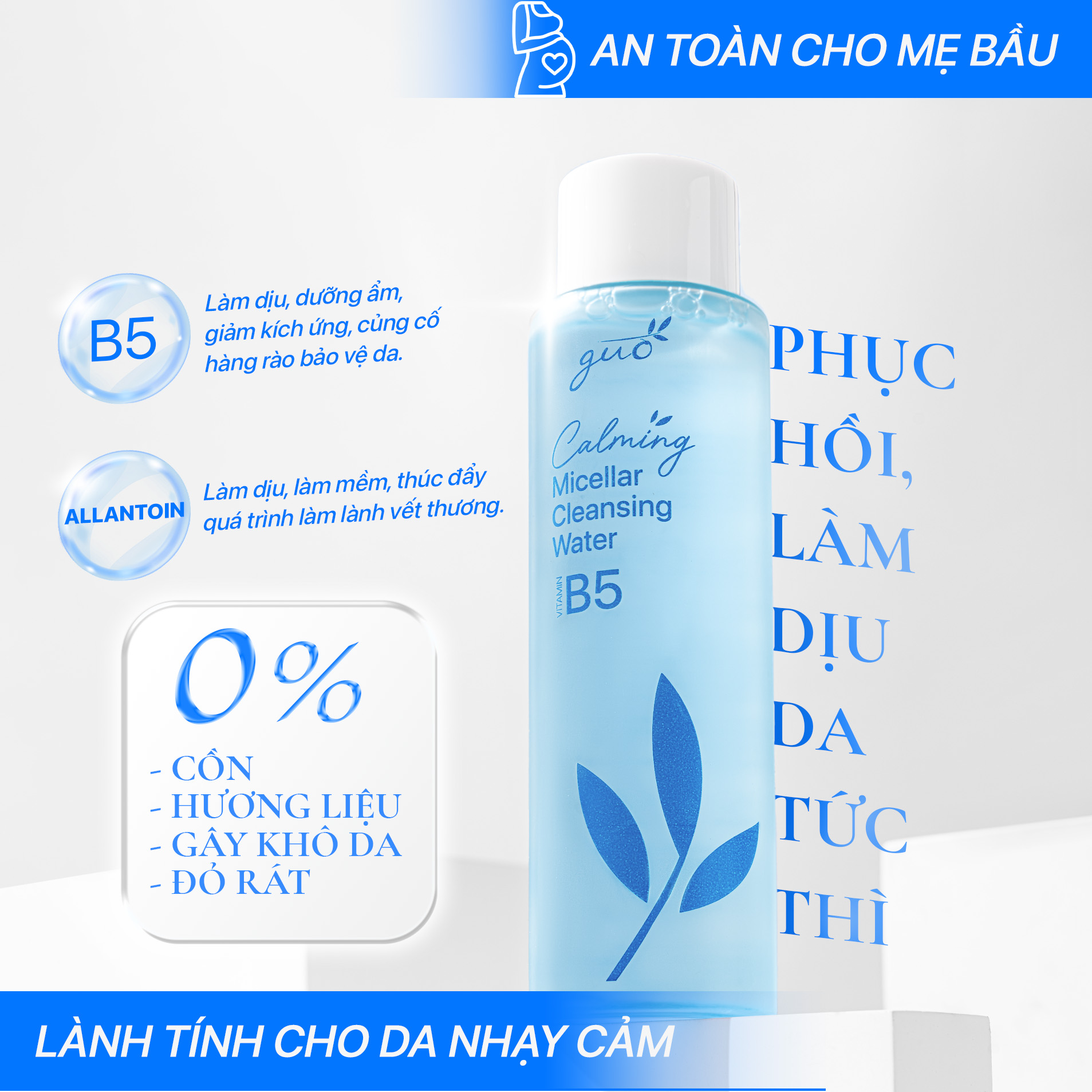 Mô tả 2 Nước Tẩy Trang B5 Fullsize Làm Sạch Sâu, Dịu Nhẹ, Dưỡng Ẩm Cho Mọi Loại Da 400ml GUO - 3