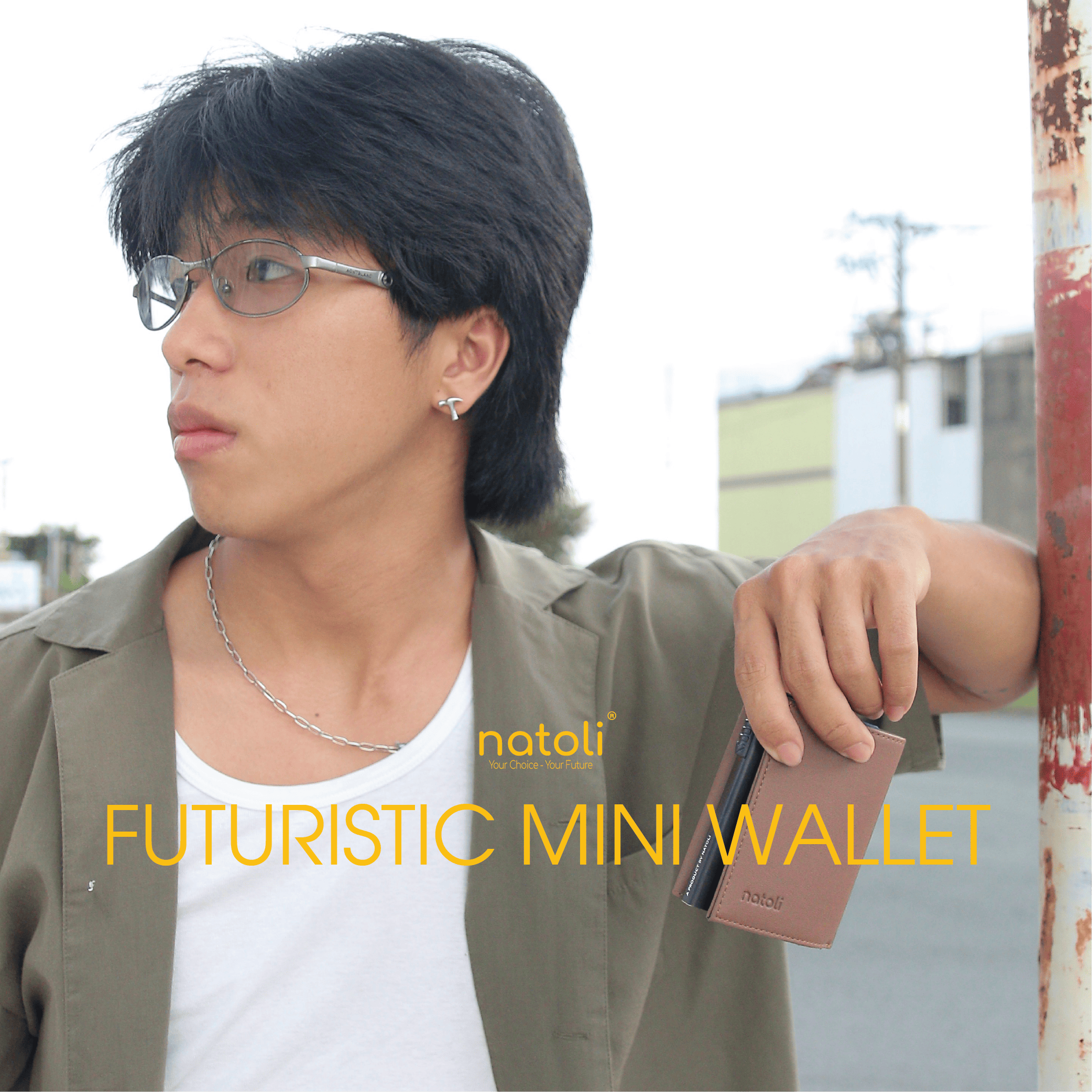 Mô tả Ví nam nữ mini thông minh thương hiệu Natoli gập 3 đựng thẻ cao cấp - Futuristic Mini Wallet V8 - 2