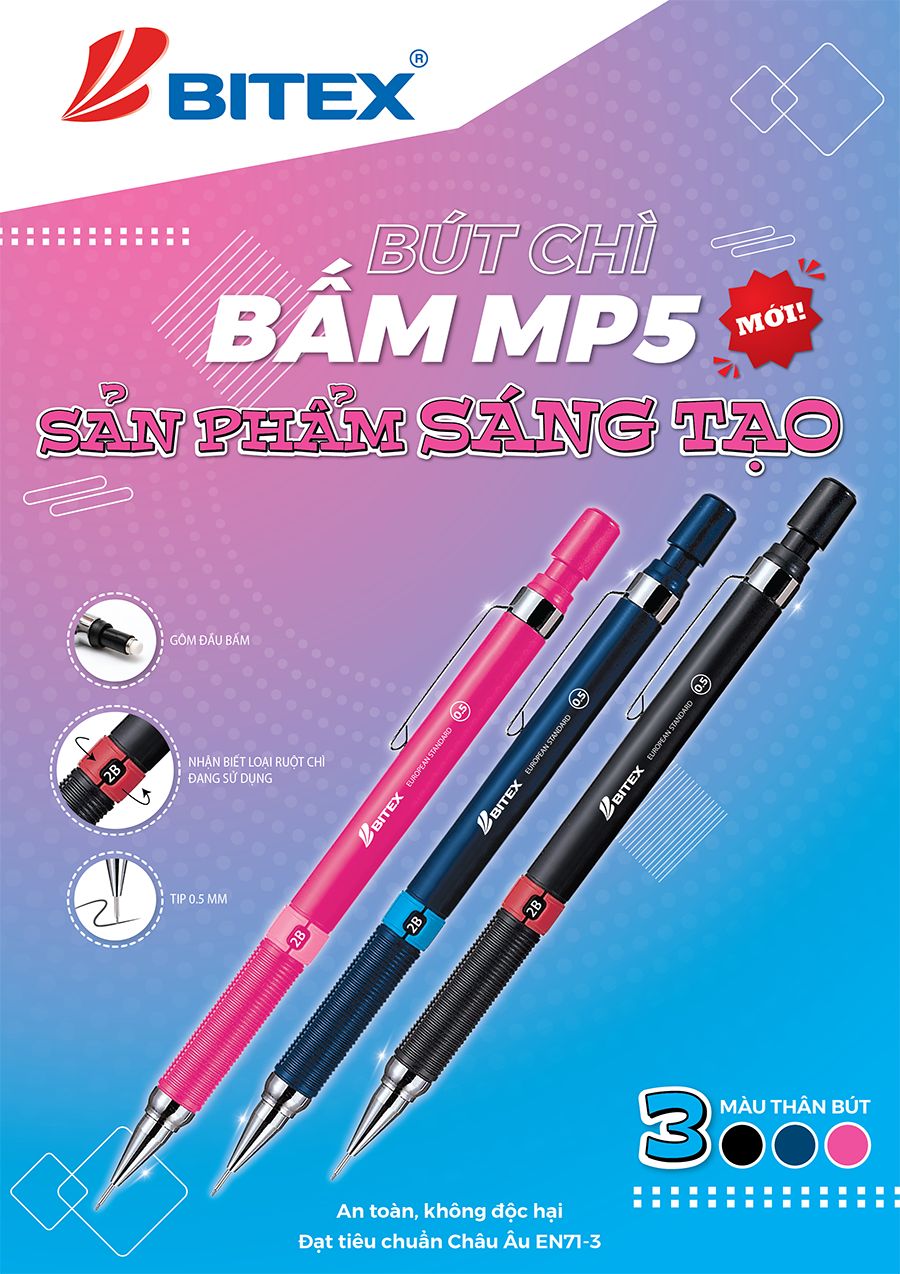 Bút chì bấm Bitex MP05 0.5mm (1 cây màu ngẫu nhiên) | Shopee Việt Nam