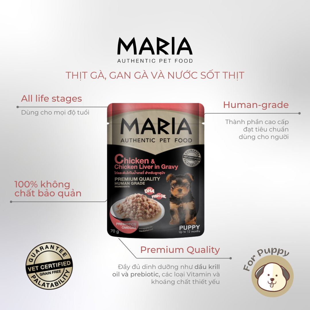 Mô tả Pate cho chó Maria hộp 12 gói 70g - 6