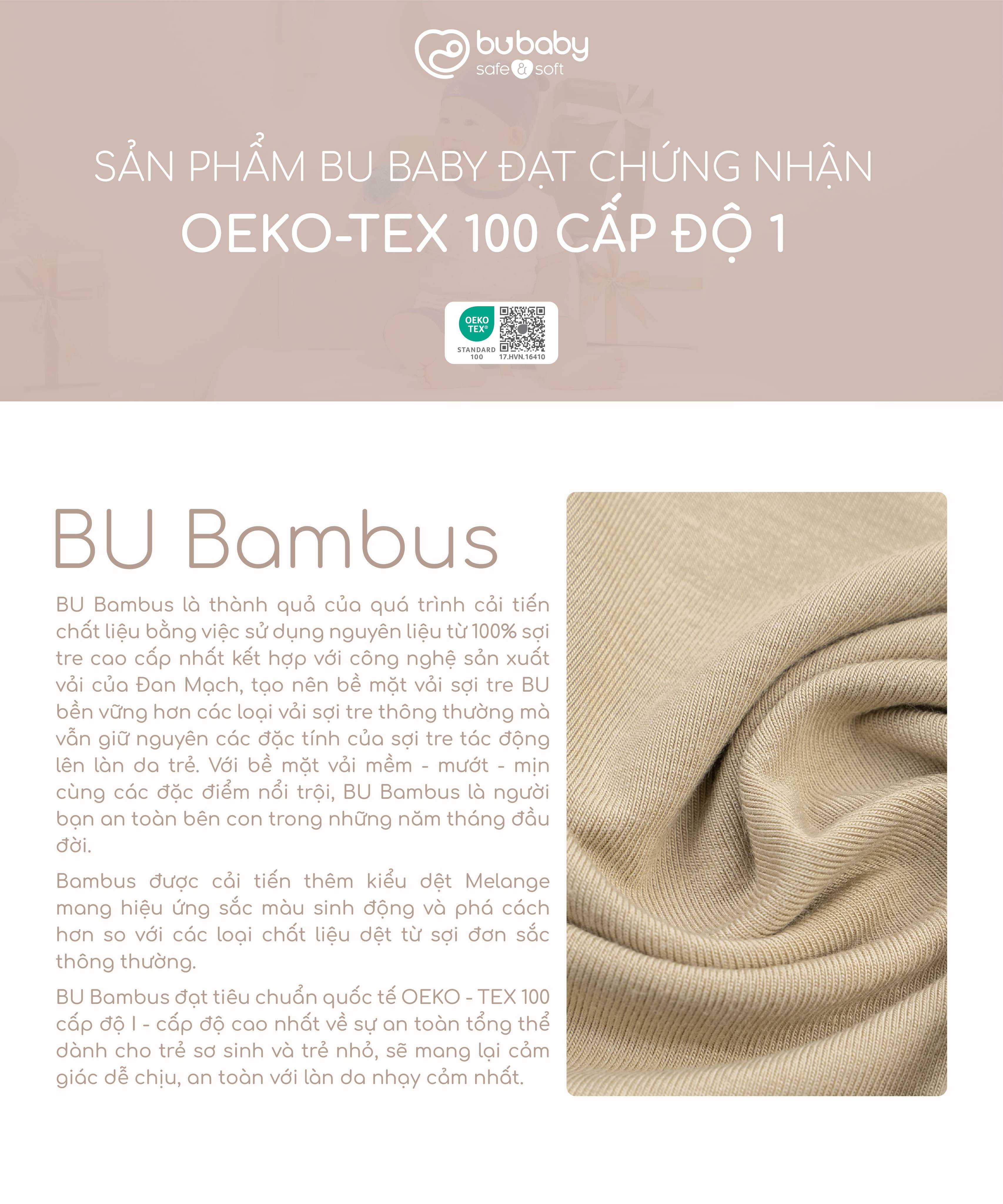 Mô tả Quần áo BU Baby chất liệu mềm mại cho bé BSR410003 BBB410001 BBB310801 BSR410001 BSR310800 | Quần áo BU Baby chính hãng - 1