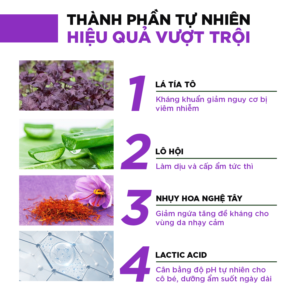 Mô tả Dung dịch vệ sinh phụ nữ Oriss tía tô làm sạch dịu nhẹ ngăn mùi ngừa vấn đề phụ khoa 200ml - 3