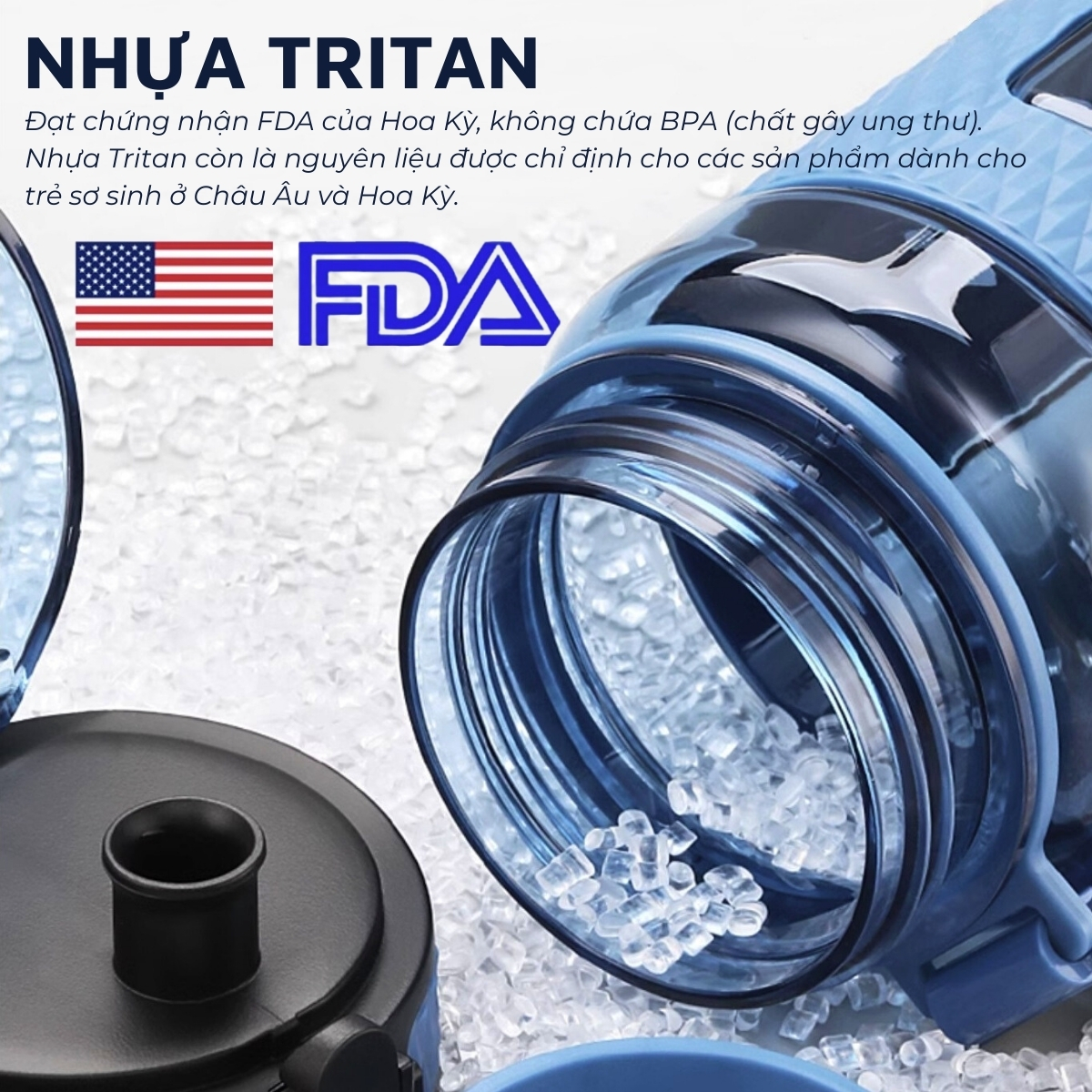 Mô tả Bình đựng nước bằng nhựa tritan cao cấp DandiHome Uzspace 400/520/800/1100ml - 3
