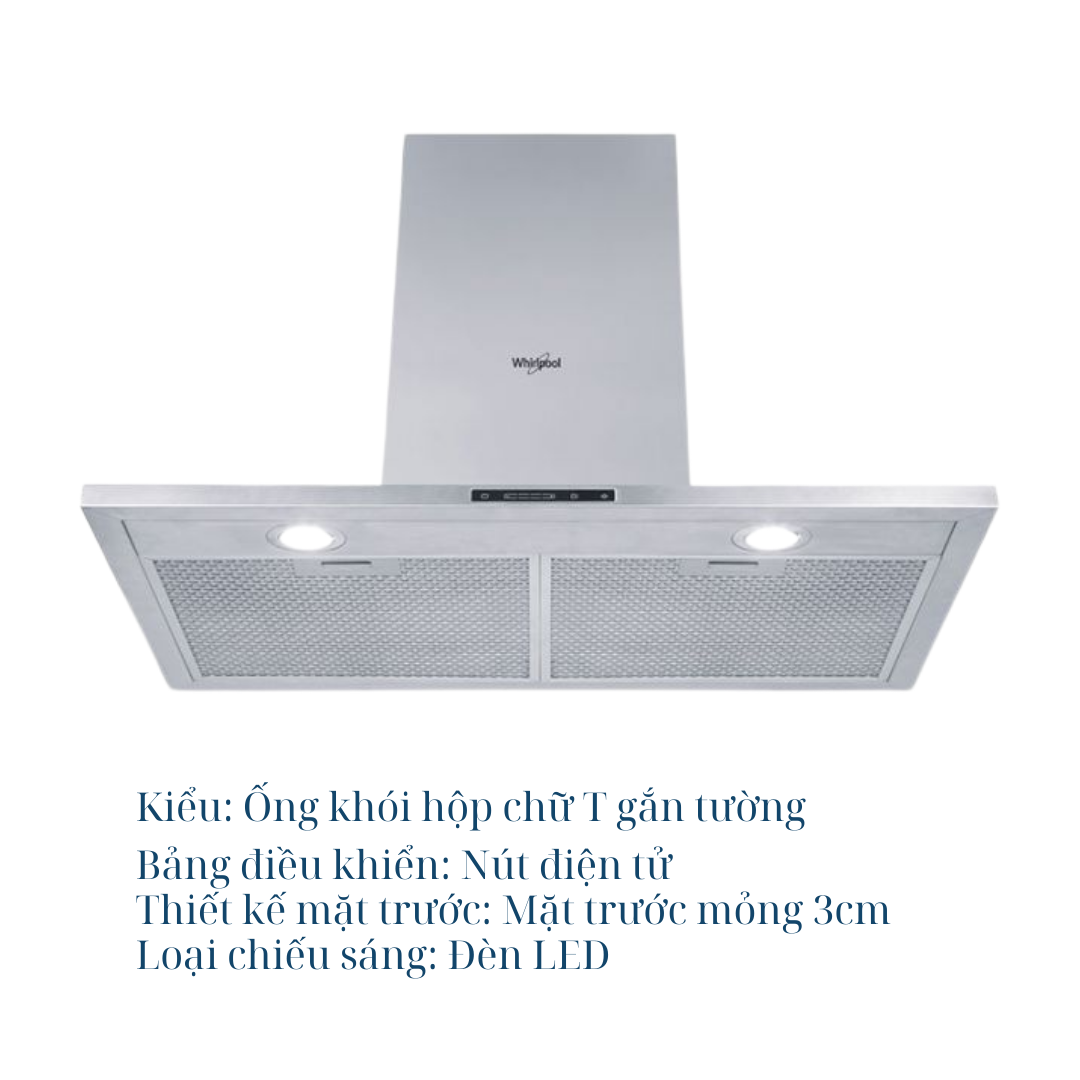 Mô tả Máy hút mùi whirlpool gắn tường Inox 76cm AKR4071/IX - Bảo Hành 2 Năm - 2